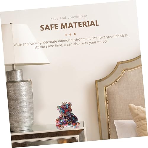 Miniatura 2 de IMIKEYA Adorno de oso de cristal, adornos de cristal para manualidades, escultura, estatuilla de resina, decoración de animales, decoración de