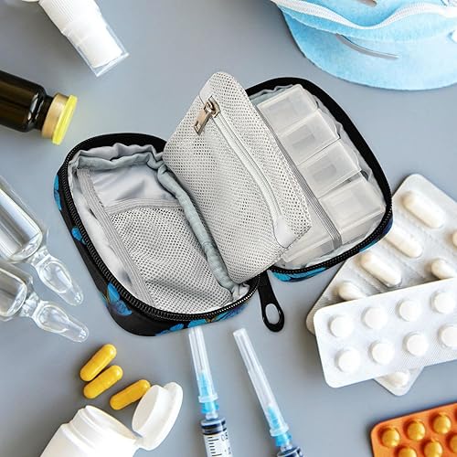 Miniatura 2 de Fustylead Estuche organizador de pastillas de viaje con cremallera para bolso con pastillero semanal extraíble para medicinas, vitaminas,