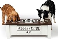 Vista 20 de GTW Soporte elevado personalizado triple para cuencos de perro para perros grandes, medianos, pequeños y extra pequeños - 3 cuencos de acero