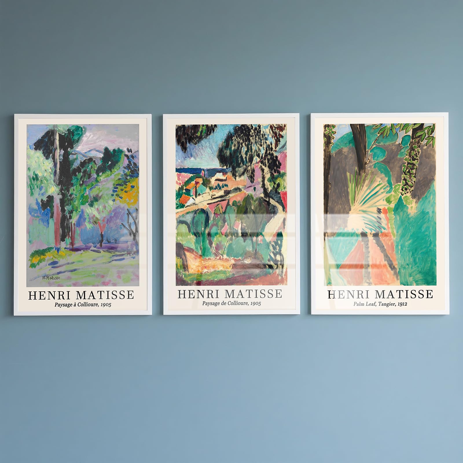 PWAAHDC Henri Matisse Posters Set of 3 – Unframed A4 Abstract Wall Art, Vintage Pictures Prints, Landscape Artwork for Home Walls, Modern Exhibition Style Décor — image 1