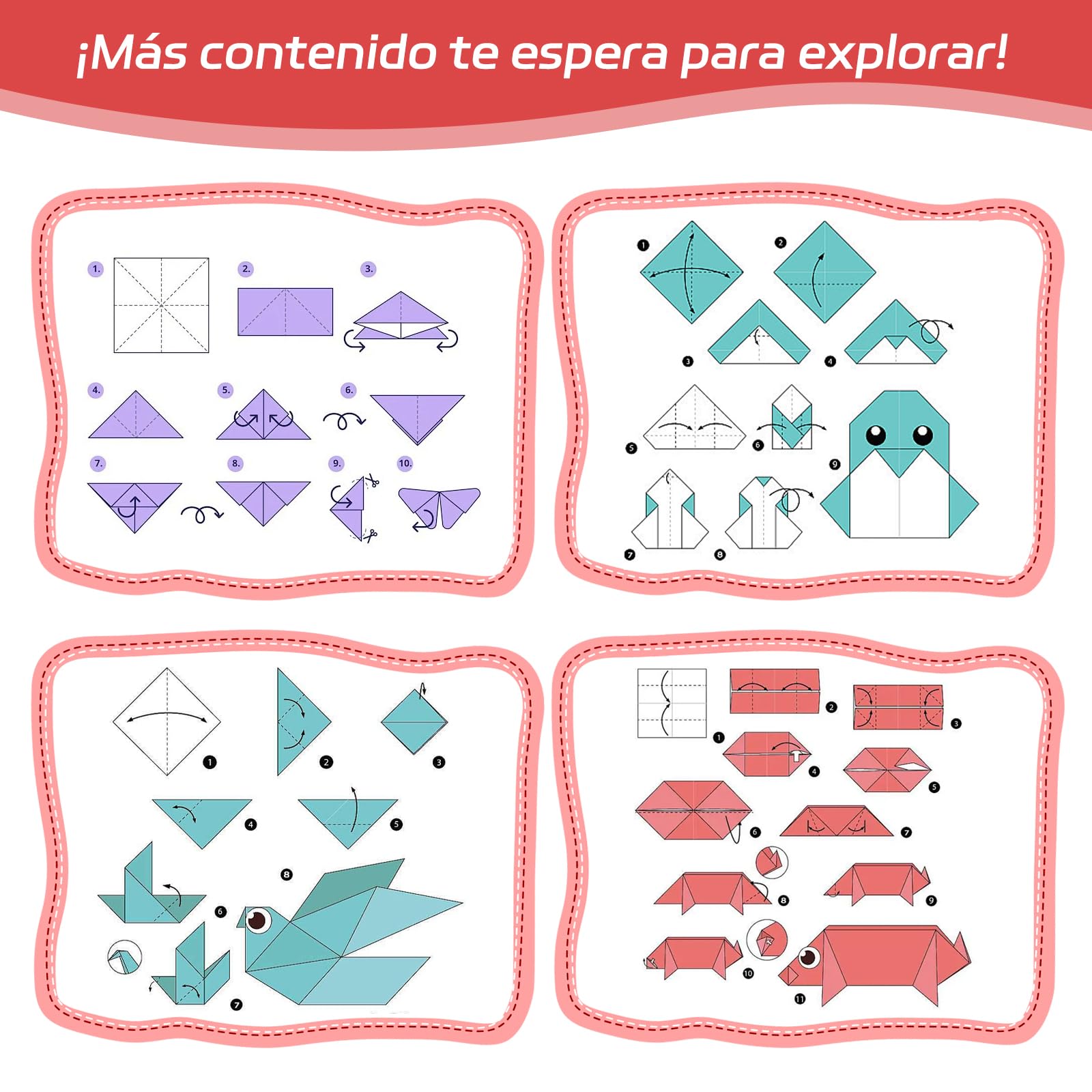 Papel Origami 300 Hojas 20 Colores A4 21x29.7 cm Set Manualidades
