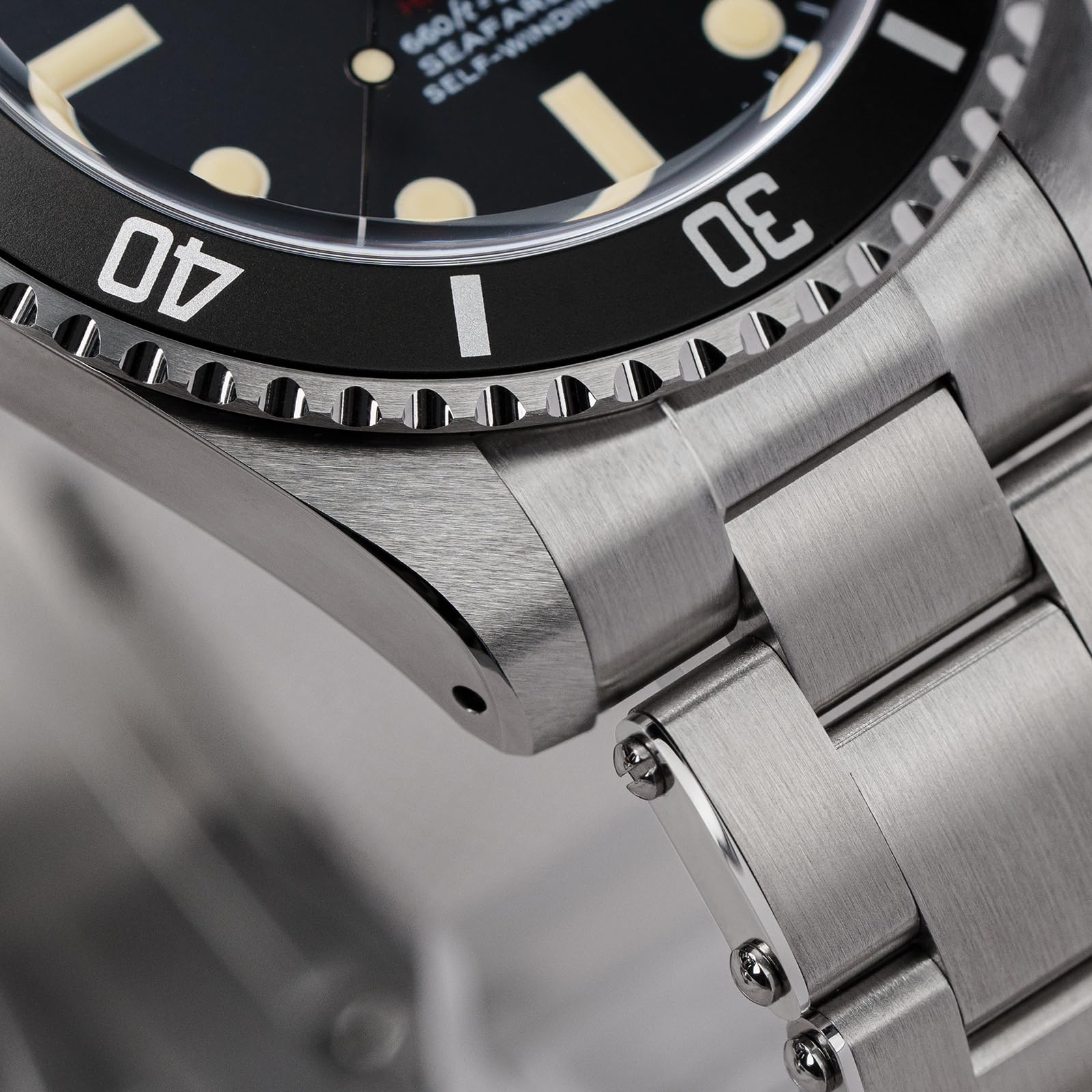 watchdives WD5513M Vintage Sub Taucheruhr für Herren, 9015 90S5 Automatisches Mechanisches Luxus-Taucheruhr, 40,7 mm Gewölbtes Saphirglas Armbanduhr, 20 Bar wasserdichte Taucheruhr