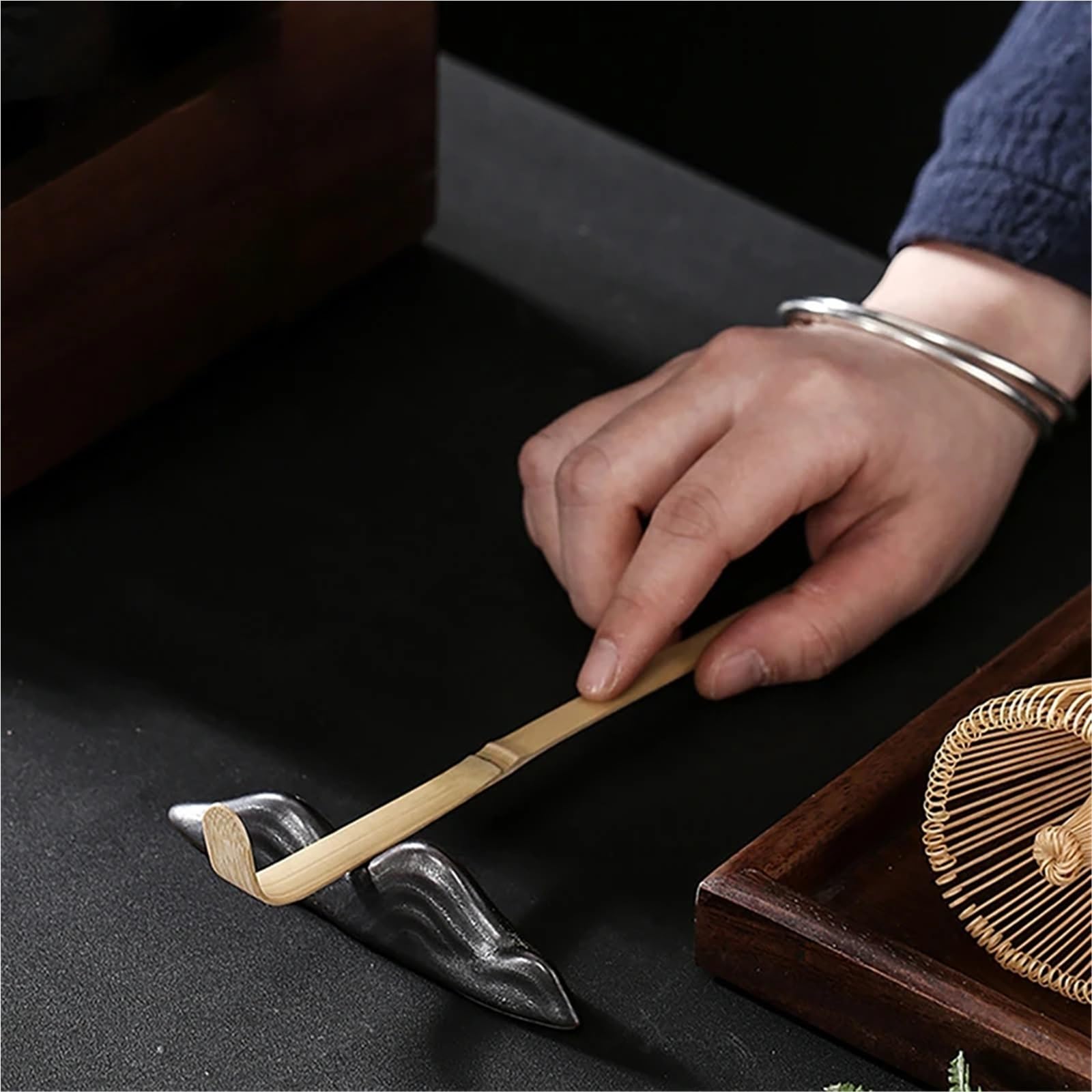 Servicio de té Matcha 4/7Pcs Teaware Sets Ceramic Tea Bowl Matcha Blender Brush Teaspoon(4Pcs)