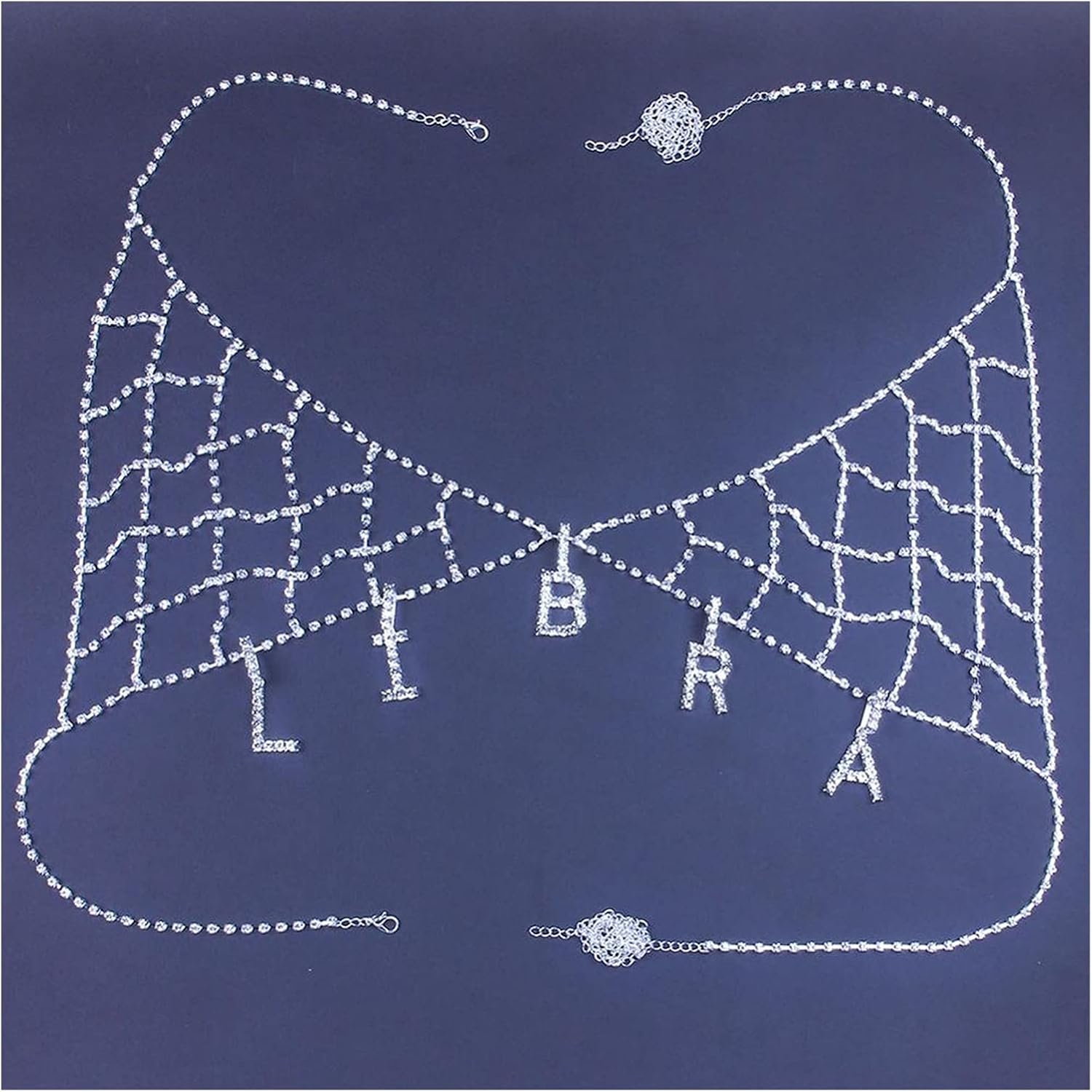 Body Chain Rhinestone Letter Bra Sexy Jewelry For Women 26 Alphabet Pendant Body Chain Silver Color