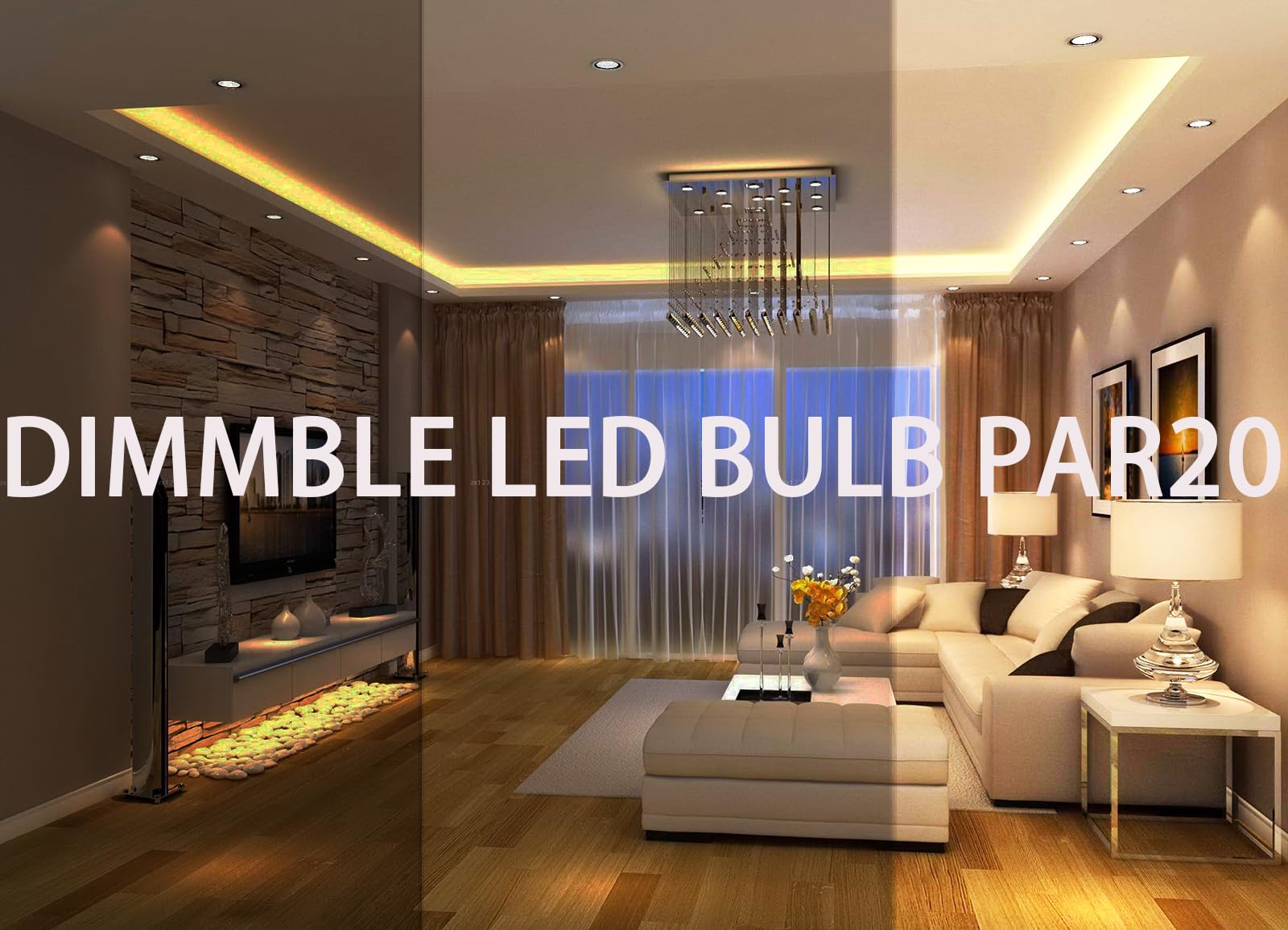 PAR20 LED-Dunstabzugshauben-Leuchtmittel, 60-W-Halogen-Leuchtmittel, E26-Sockel, dimmbar, 3000 K, Warmweiß, 595 lm, IP65 wasserdichtes Flutlicht (2 Stück)