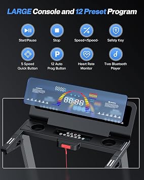 WELLFIT Treadmill for Home, 2 Level Incline Heavy Duty Treadmills