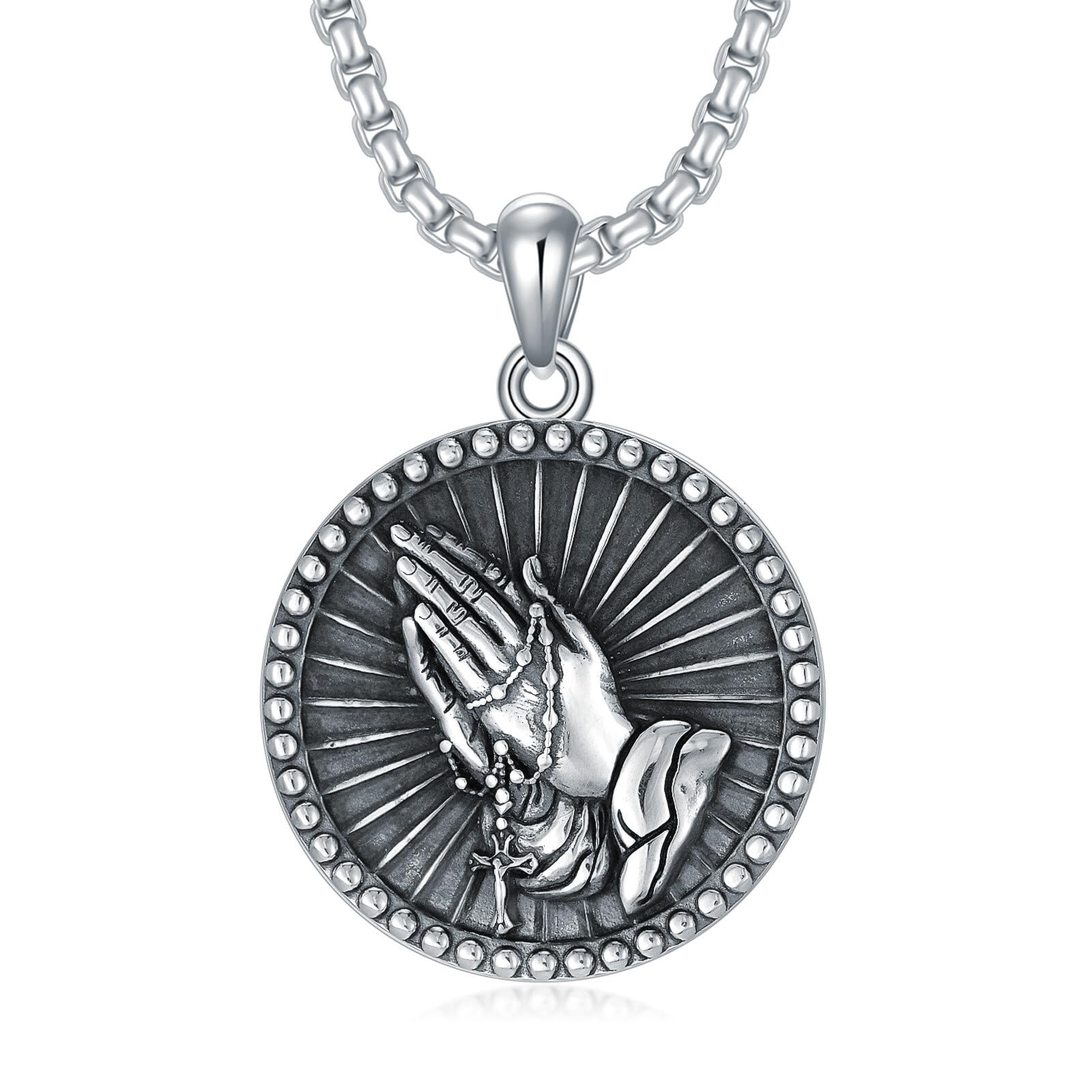Silver 925 Pray Hand ＆Old school Chain Silver 925 Pray Hand ＆Old school Chain