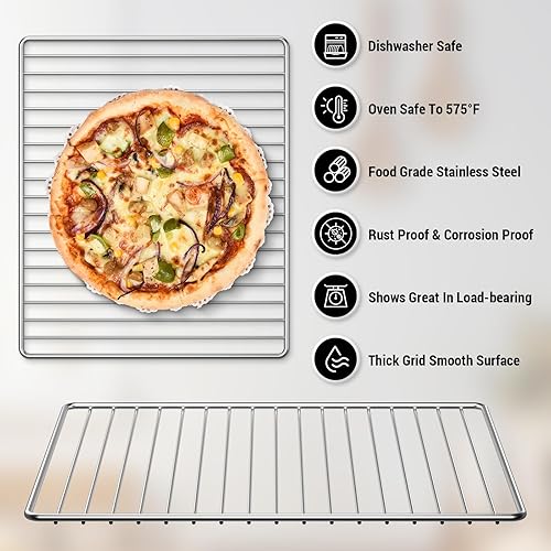 Miniatura 7 de Estante de alambre para horno compatible con horno tostador Cuisinart TOA-95 de convección para freidora de aire, estante de alambre de acero