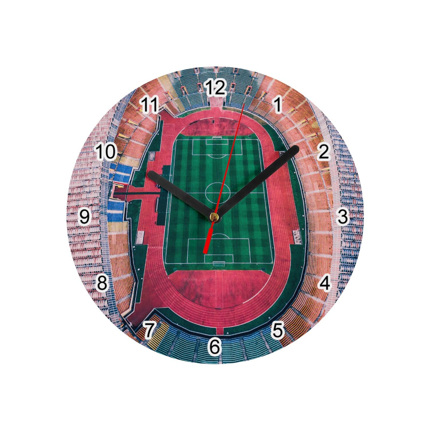 Horloge murale en verre motif football multicolore 20cm design moderne