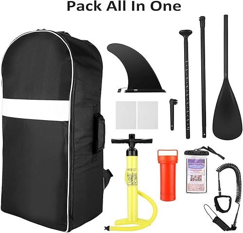 Miniatura 10 de ANCHEER Tabla de remo inflable con accesorios de sup premium y bolsa de transporte, paleta ajustable, correa de bobina, bomba de mano para jóvenes