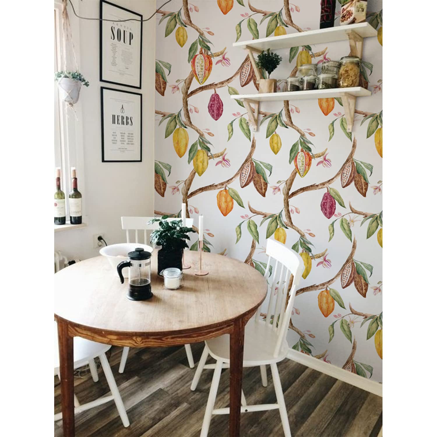Papier peint muraux fruits de cacao 152x104cm revêtement mural latex chambre et salon