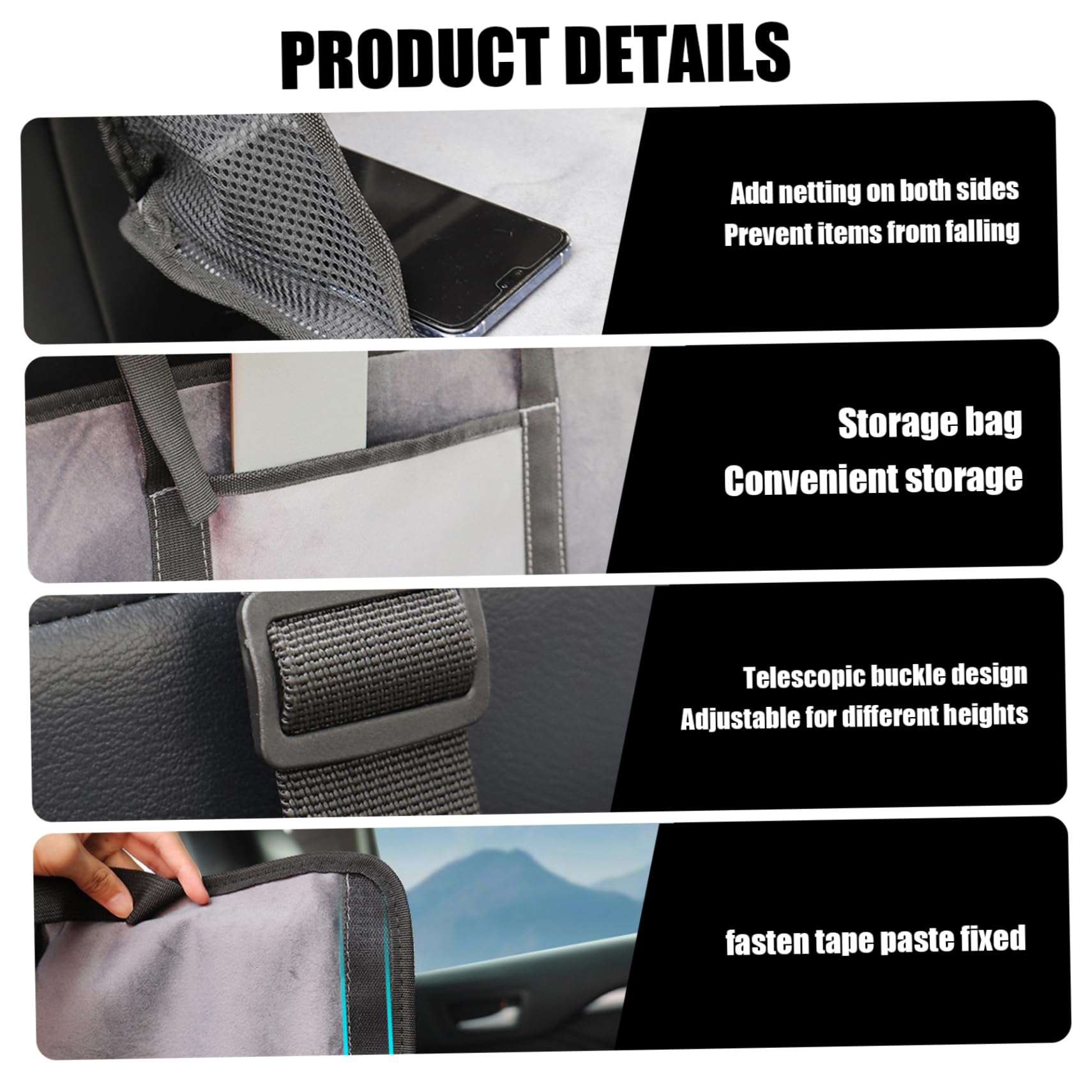 Sedile posteriore dell'auto estensione da 4 volte non gonfiabile per letto per letto posteriore con sacca di stoccaggio 50x16 in auto sul sedile posteriore Extender per camion, pesca, campeggio, spia