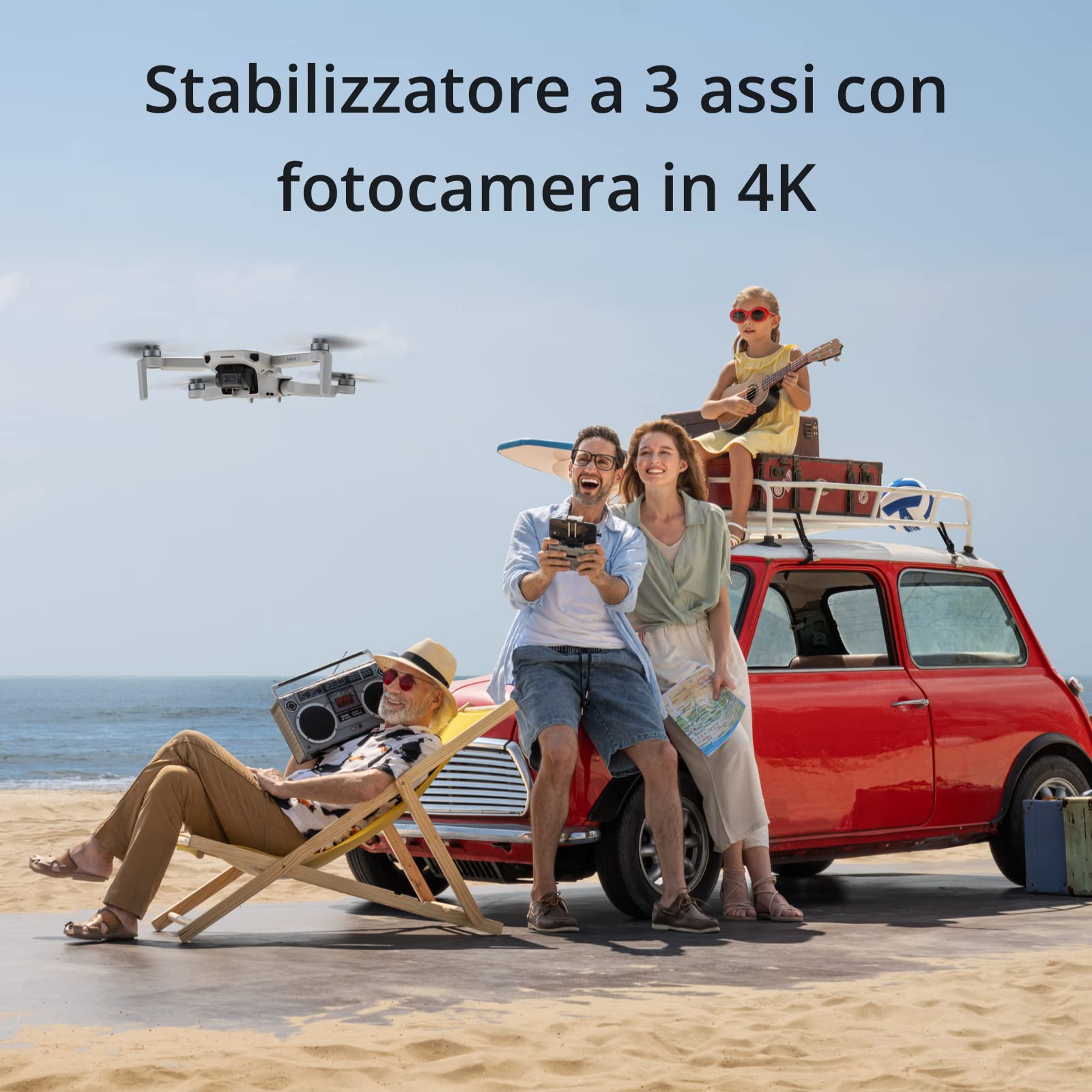 DJI Mini 2 Drone Quadcopter Leggero E Pieghevole, Foto 12 MP, Grigio