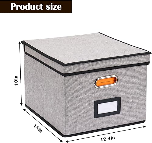 Miniatura 2 de EOOUT Caja de archivos colgante, paquete de 4, organizador de archivos, caja de archivos para tamaño carta, almacenamiento de carpetas plegable,