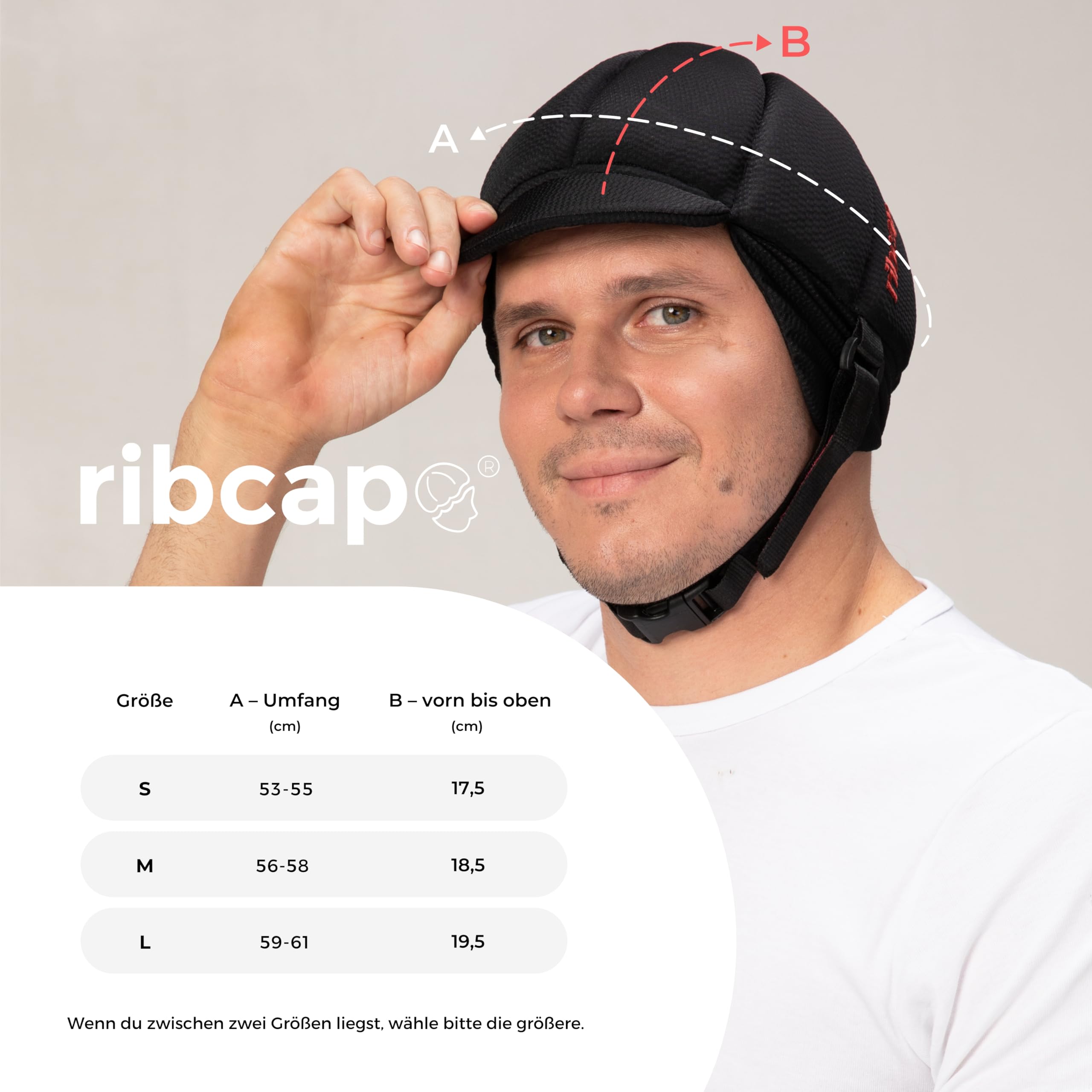 Ribcap Fox Medizinischer Schutzhelm – Sicherer und Stilvoller Kopfschutz für Sturzgefährdete | Schwarz | Ideal für Epilepsie, Erwachsene, Senioren und alle Aktivitäten