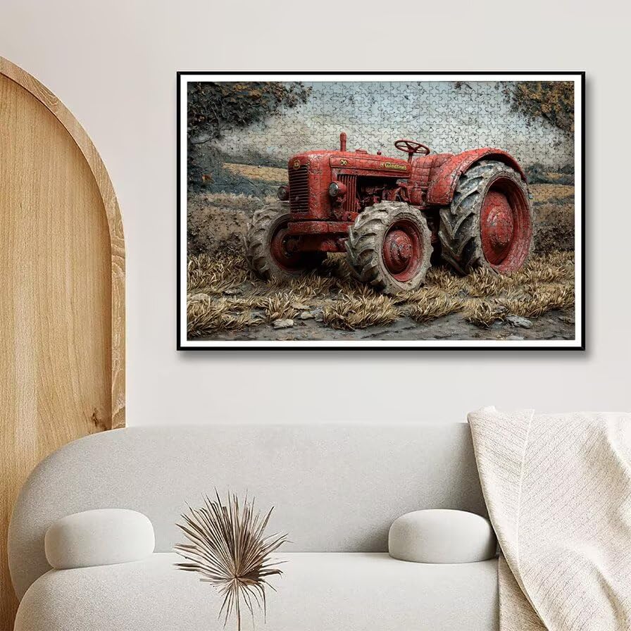 Puzzle 1500 Piezas, Puzzle Granja con Caja Regalo, Tractor Puzzles 1500 Piezas Adultos, Medidas: 87 x 57 cm, Rompecabezas Adultos de Madera, Rompecabezas para Decoración Hogar, Regalo Mujer, -5028