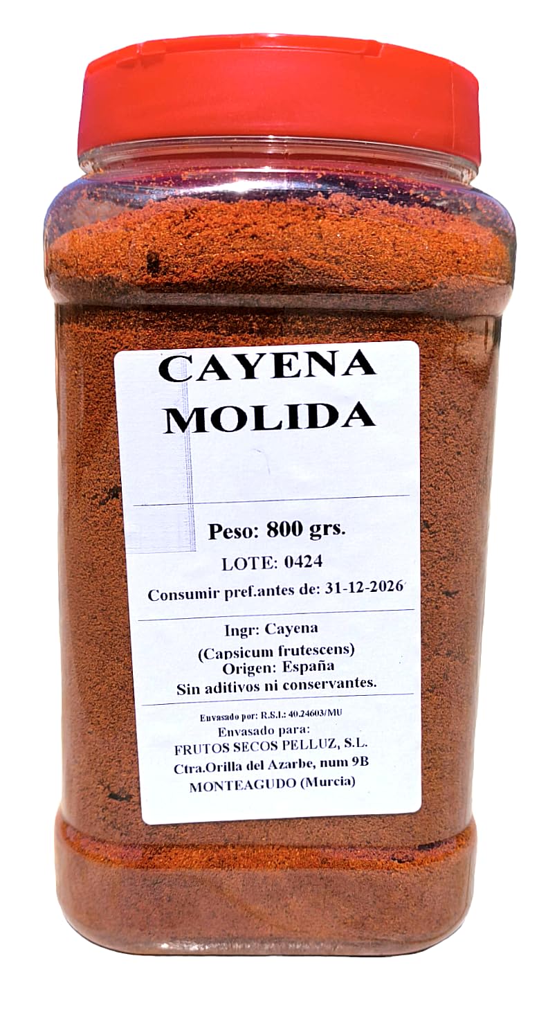 Cayena Molida 800 gr - origen españa - cayena en polvo - pelluz - cayenne
