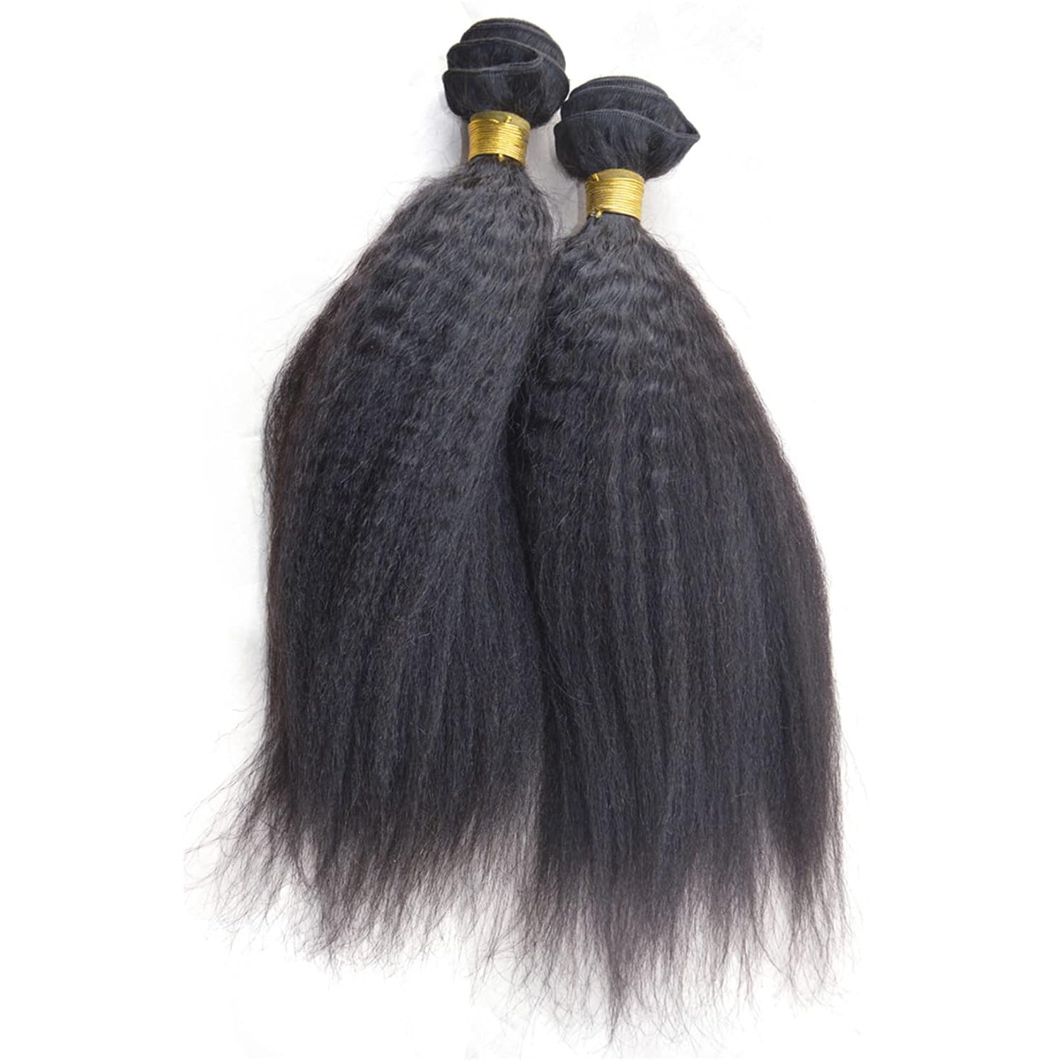 Kinky Straight Human Hair Weave Bundles Black - 10 inch Brazilian Kinky Straight Virgin Hair Extension Unprocessed Soft Yaki Texture (Yaky)