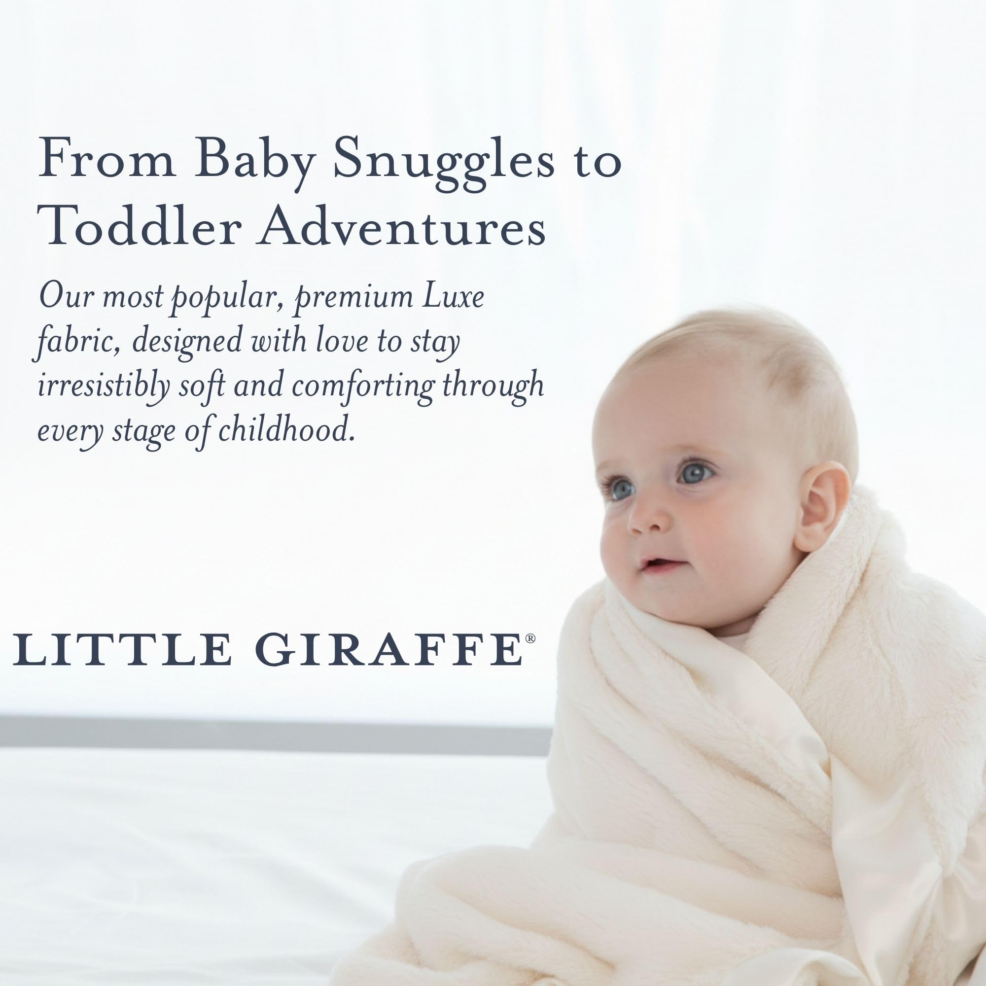 Little Giraffe 74 x 89 cm Luxe Baby Blanket (kremowy)
