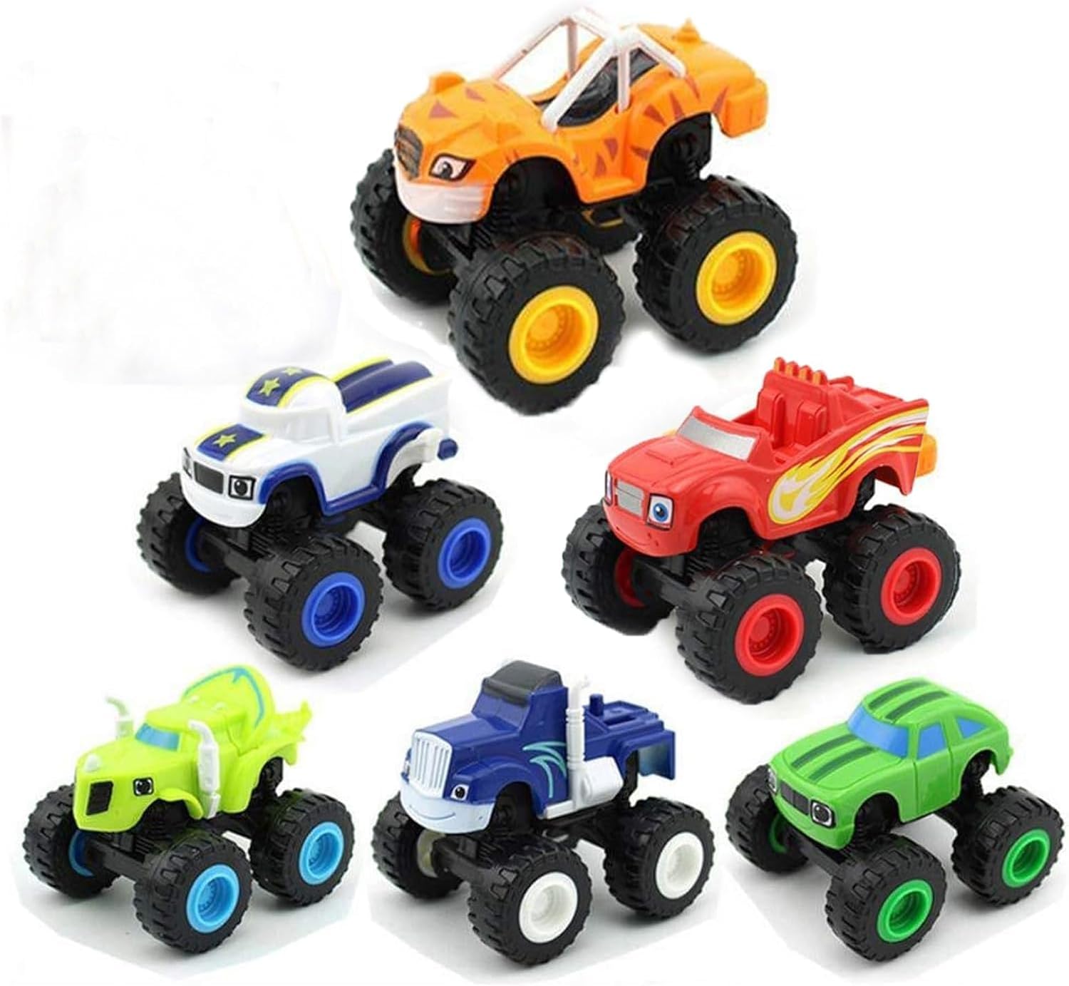 Monster Machines Toy Truck & Figure Set - Friction-Powered Stunt Vehicles, Durable ABS Construction Drop-Resistant for 3-6 Year Old Toddlers Kids | Push & Go Monster Cars for Pretend Play