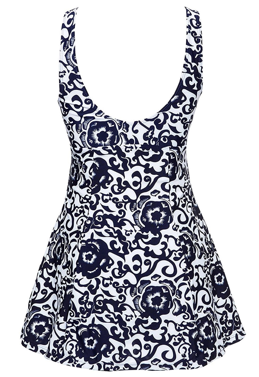 Donna Costume da Bagno con Gonna One Pieces Dimagrante Costume Intero con Skirted Swimwear Costume Mare Bikini da Spiaggia