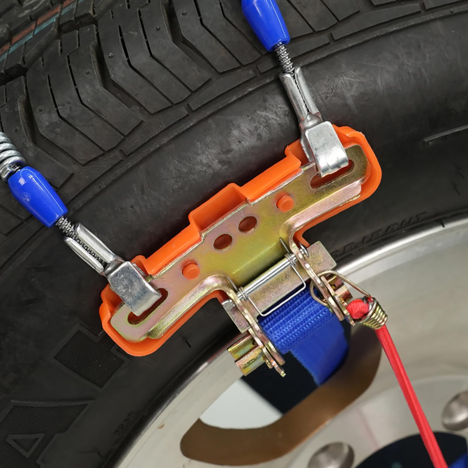 OCPTY Snow Chains Universal Tire Chains for Cars Snow Chains for Car Tires 255 265 275 285mm Emergency Traction Tire Chains for SUV/Trucks (Set of 8)