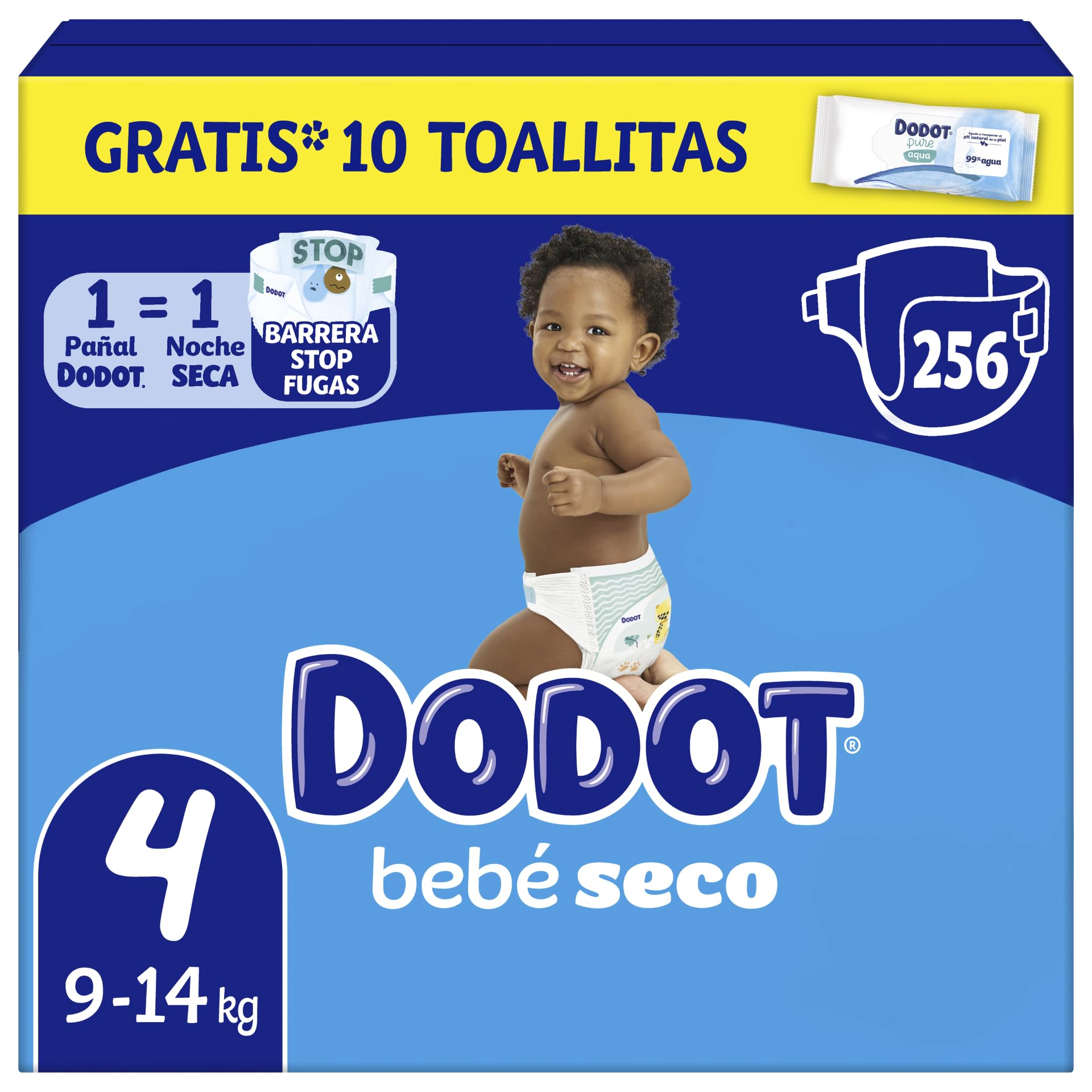 Dodot Pañales Bebé-Seco, Talla 6 (13-18 kg), 132 Pañales + Regalo de 1 Pack de 10 Toallitas Aqua Pure 99% Agua, Una Noche Hasta Un 100% Libre De Fugas, Pack mensual — view 12