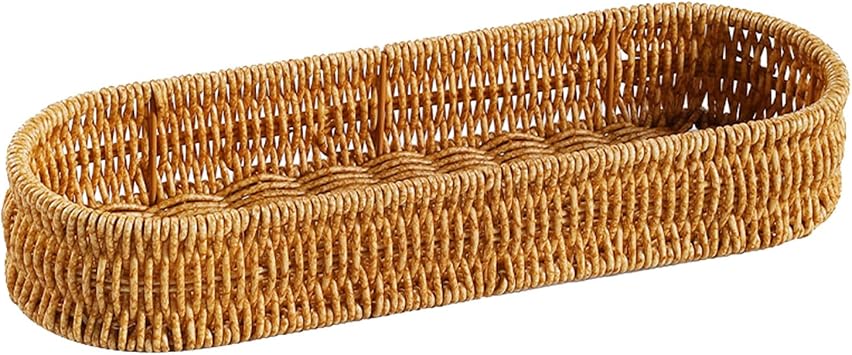 Silverware Organizer Artificial Wicker Kitchen Storage Basket