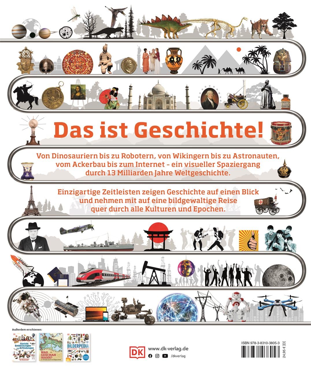 Reise durch die Geschichte: Vom Urknall bis zum Internet – die Welt im Lauf der Zeit. Weltgeschichte in über 130 thematischen Zeitleisten erleben. Für Kinder ab 10 Jahren
