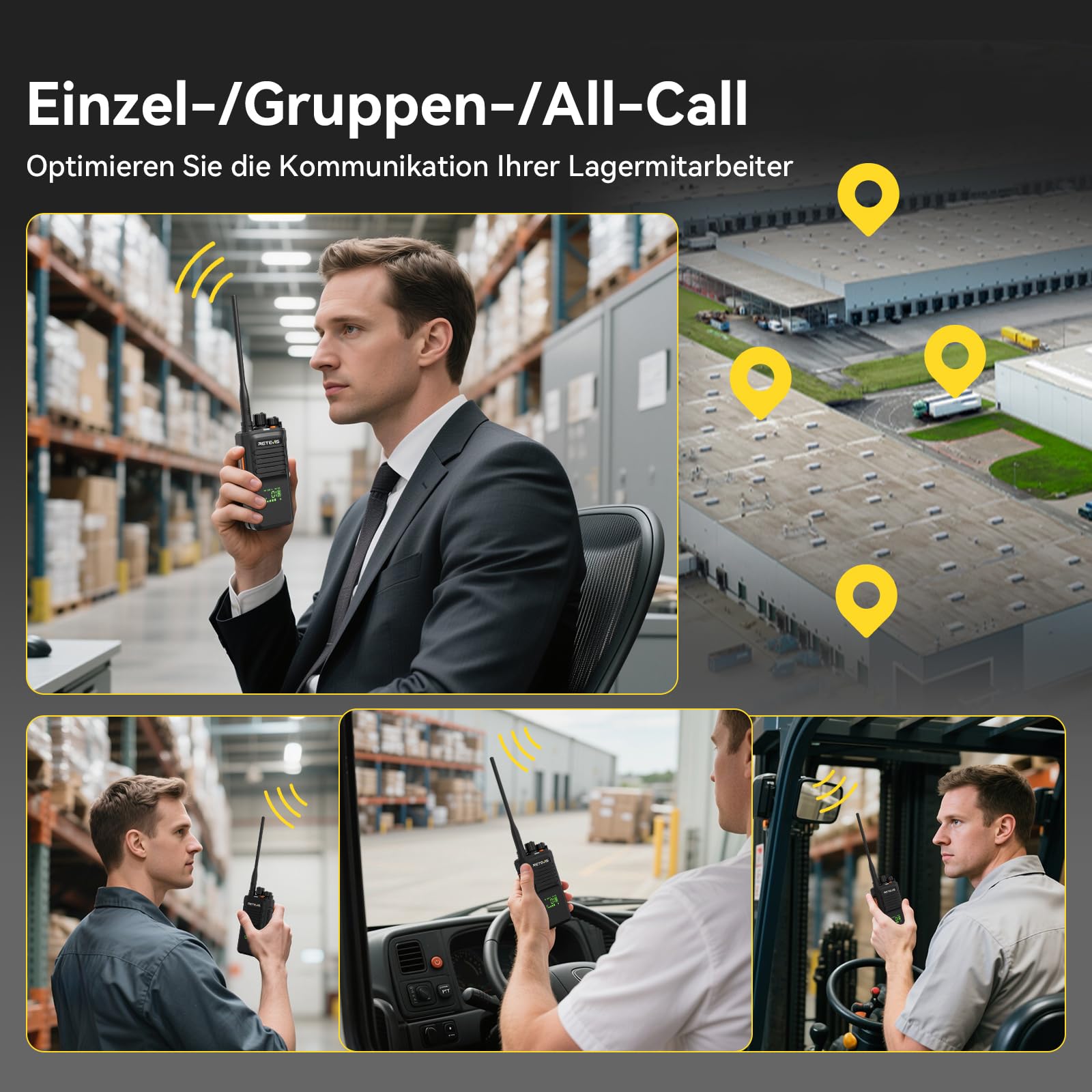 Retevis NR40 DMR Funkgerät, Wasserdicht Walkie Talkie Große Reichweite | Professionelles Handfunkgerät mit 2800mAh, Stoßfest & Klarer Klang, für Bau Fabriken Hersteller, Schwarz, 2 Stück