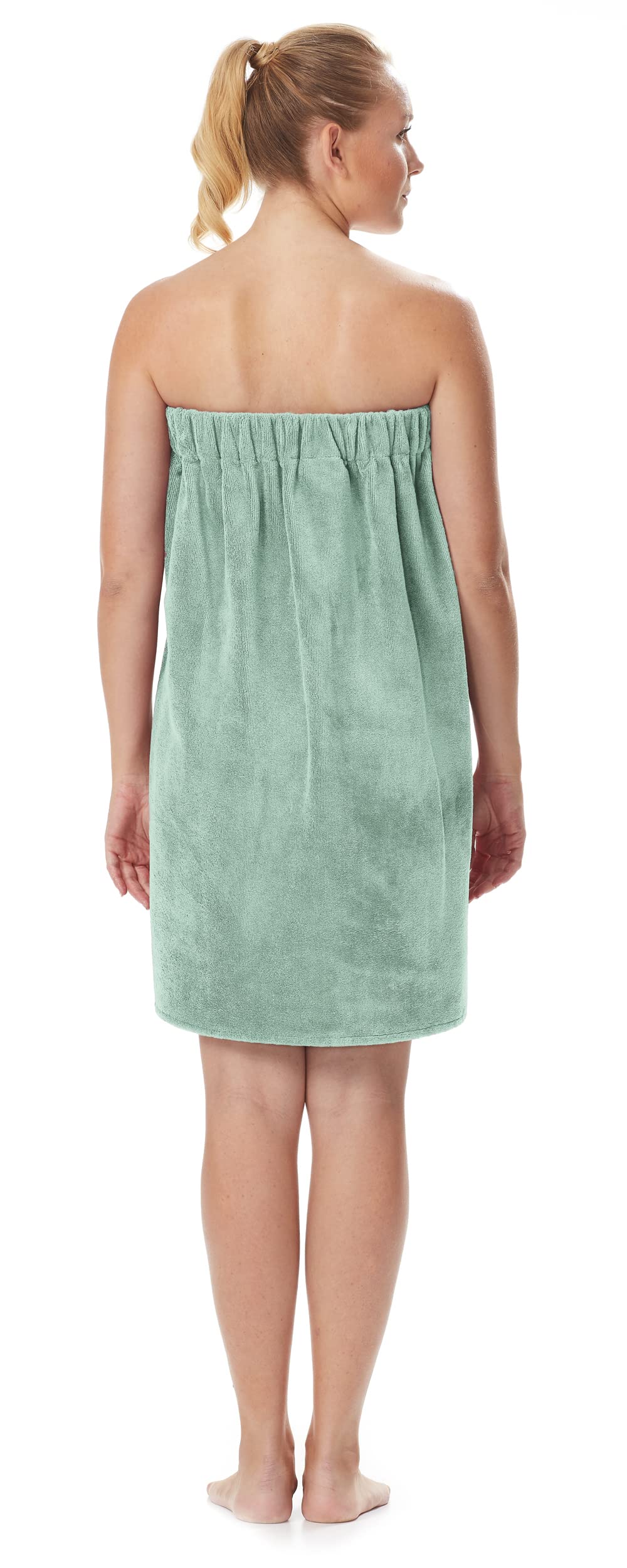 Drap De Bain Sarong Kilt De Sauna Femme - 100% Coton Éponge Biologique Bleu Roi P/S Avec Attache