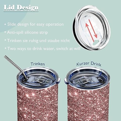 Vista 11 de ATHAND Vaso para mamá, vaso para mamá, vaso con tapa y pajita, regalos para mamá de parte de hija, hijo, marido, vasos aislados de 20 onzas con tapa