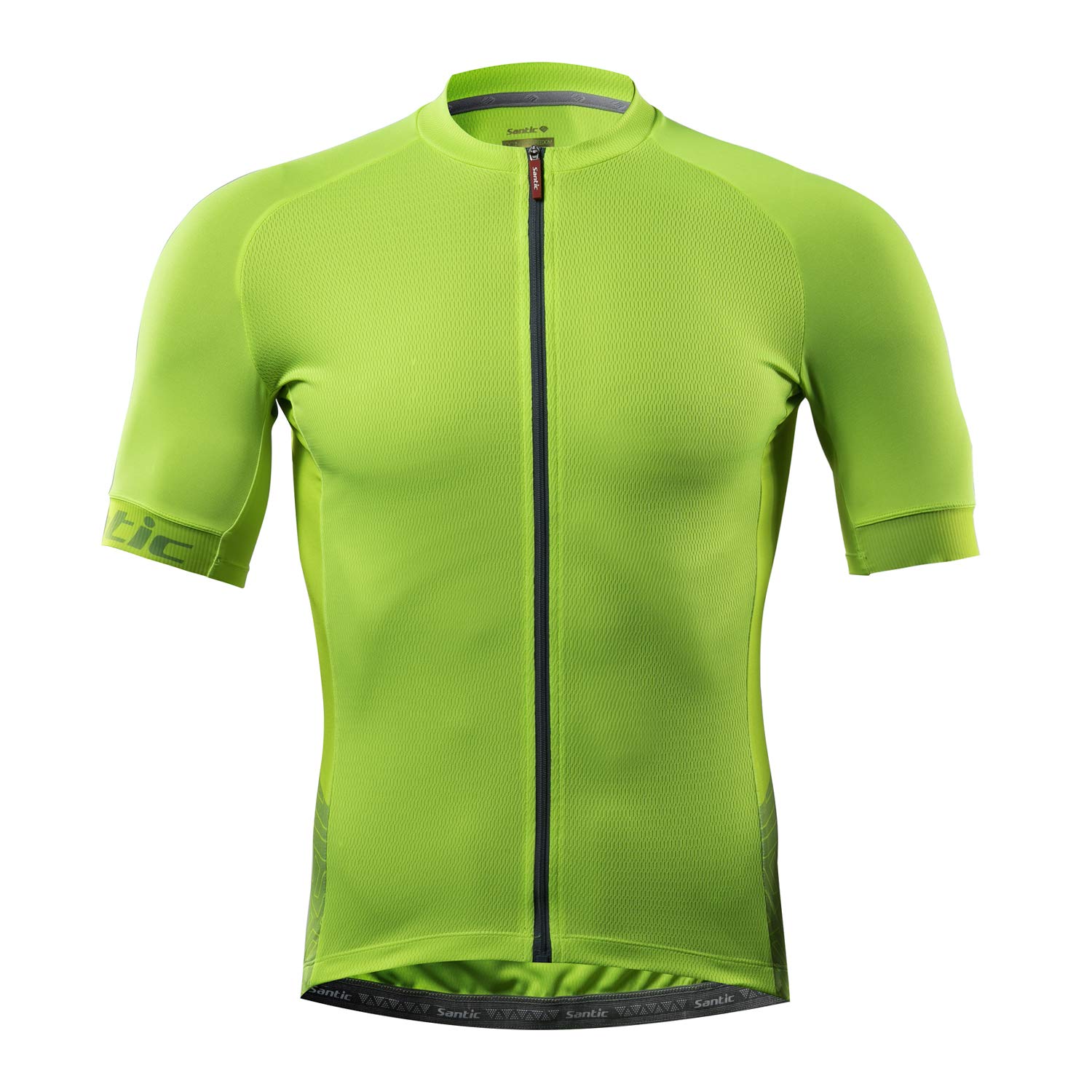 Maillot de cyclisme manches courtes Santic vert à poches dos - 8