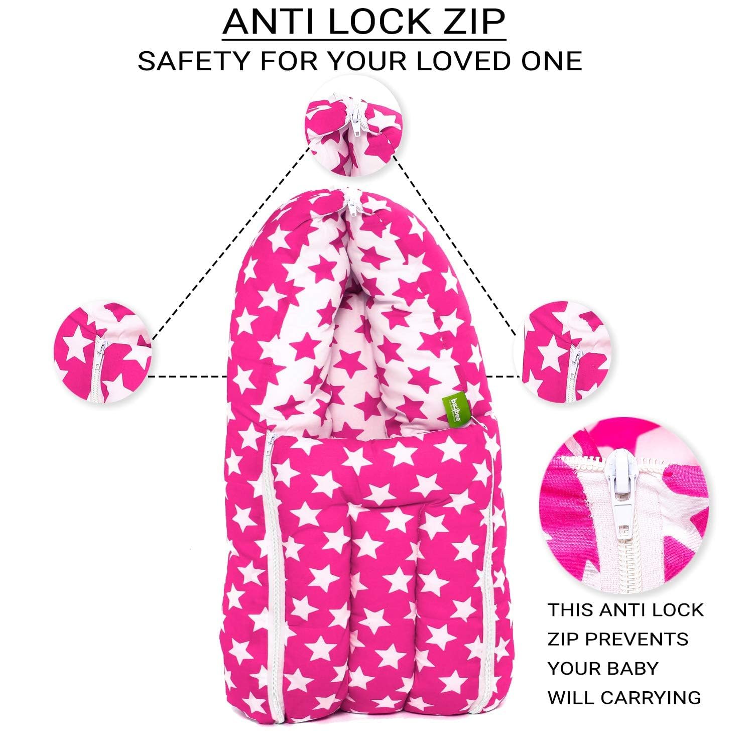 BAYBEE 3 in 1 Baby Carry Nest for New Born 0-6 Months | Infant Carrier for New Born Baby, Foldable Portable Travel Bed, Baby Holder, Baby Bedding Set, Newborn Essentials (Pink) 1