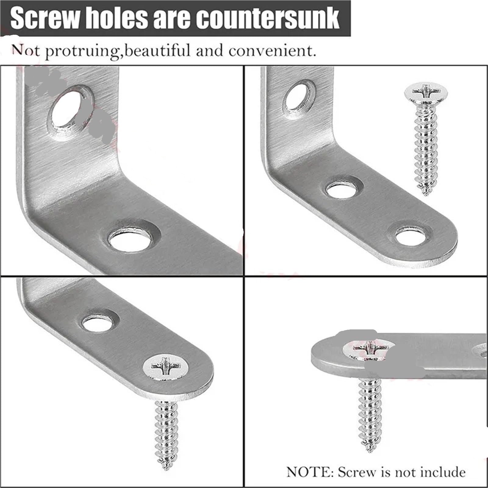 10PCS 90 Grad Winkel Eckwinkel Edelstahl Klammer Verschluss Wand Aufhänger for Regale, Tisch, Stuhl | 45x45x18mm