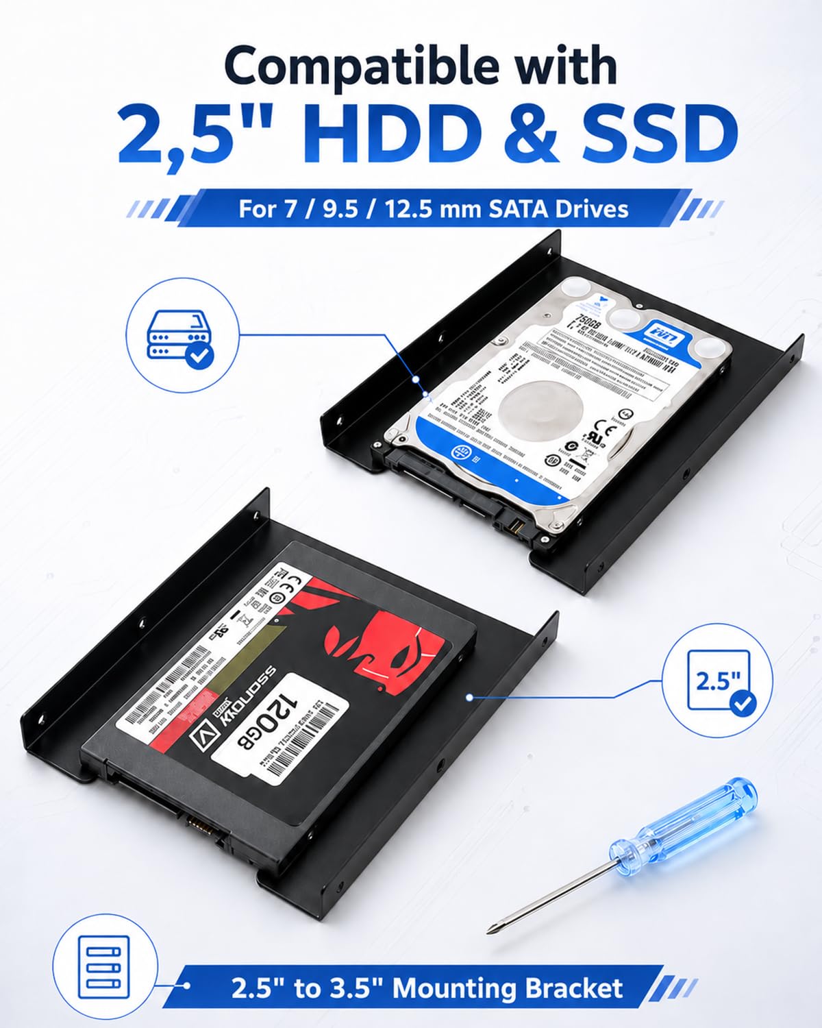 Amazon.co.jp: SNANSHI 2.5インチ SSD HDD から 3.5インチ メタル