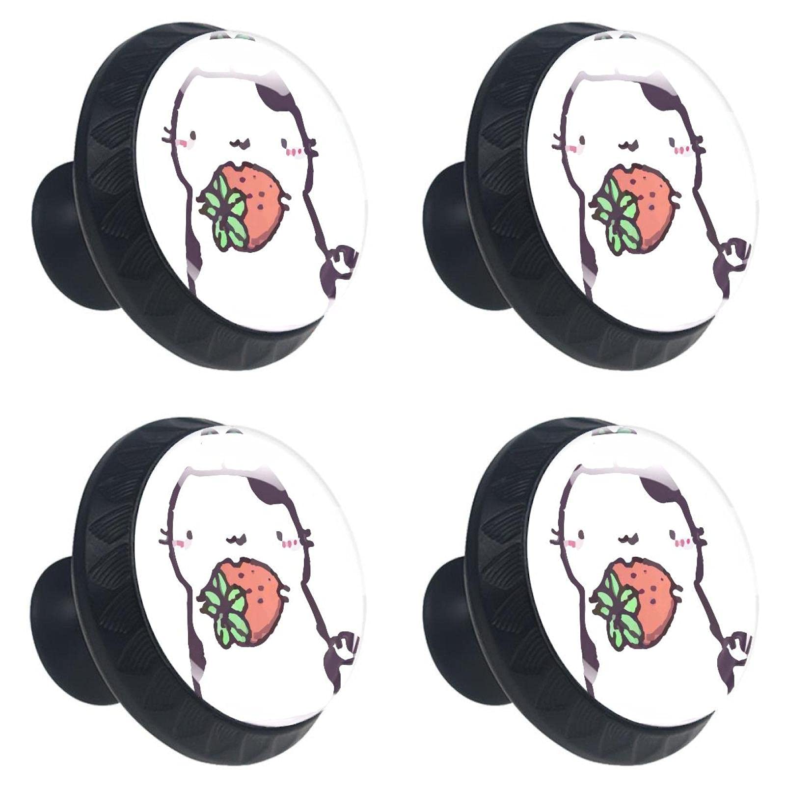Boutons de tiroir chat en verre multicolores x4 pour armoire