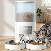 Sweetcrispy Automatic Cat Feeder for 2 Cats, 6L Automatic Pet Feeder