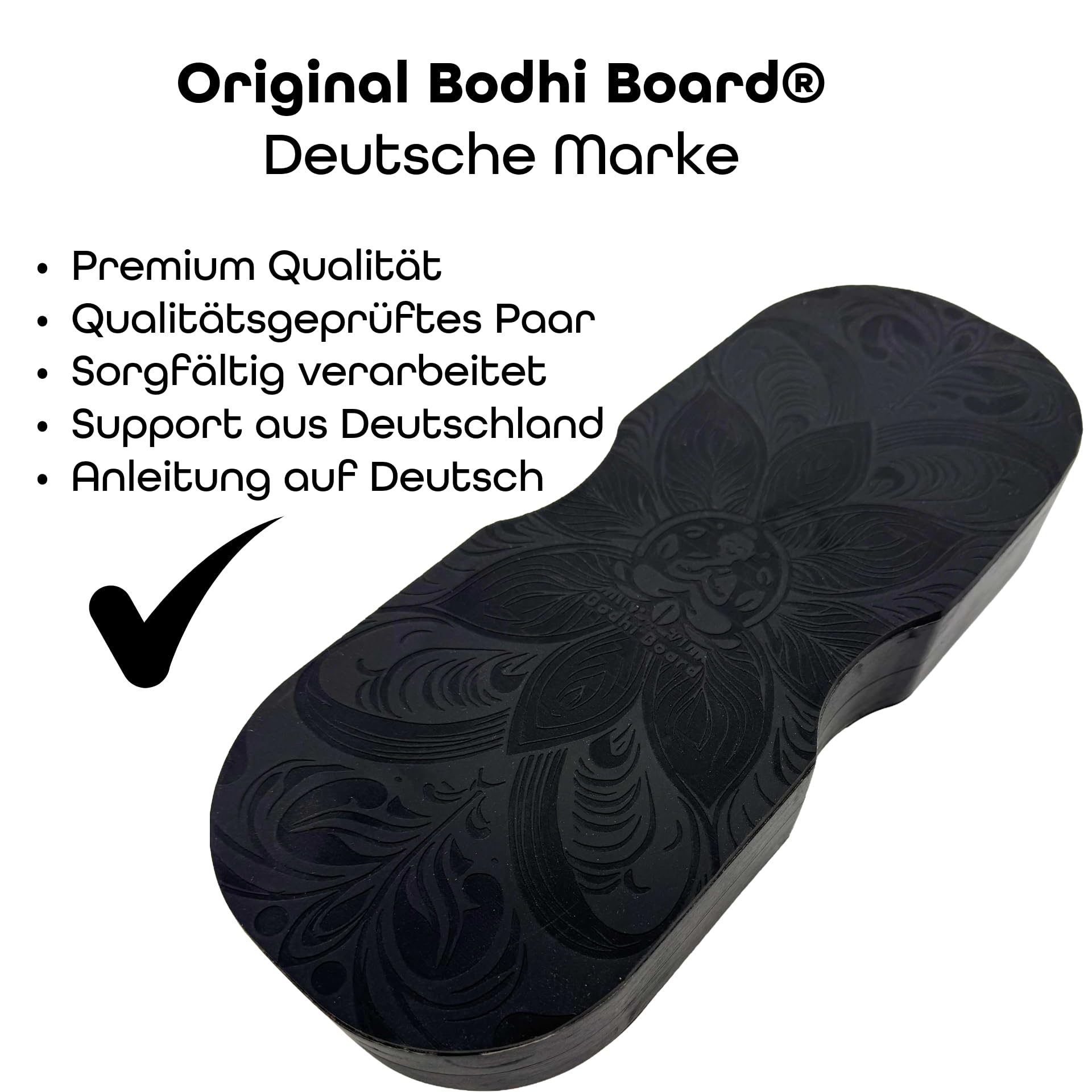 BodhiBoard Black Edition Kupfer Sadhu Board Nagelbrett für Füsse Fuß Yoga Meditation Holz für Akupressur Akupunktur Entspannung Mentale Gesundheit Massage Nail Board