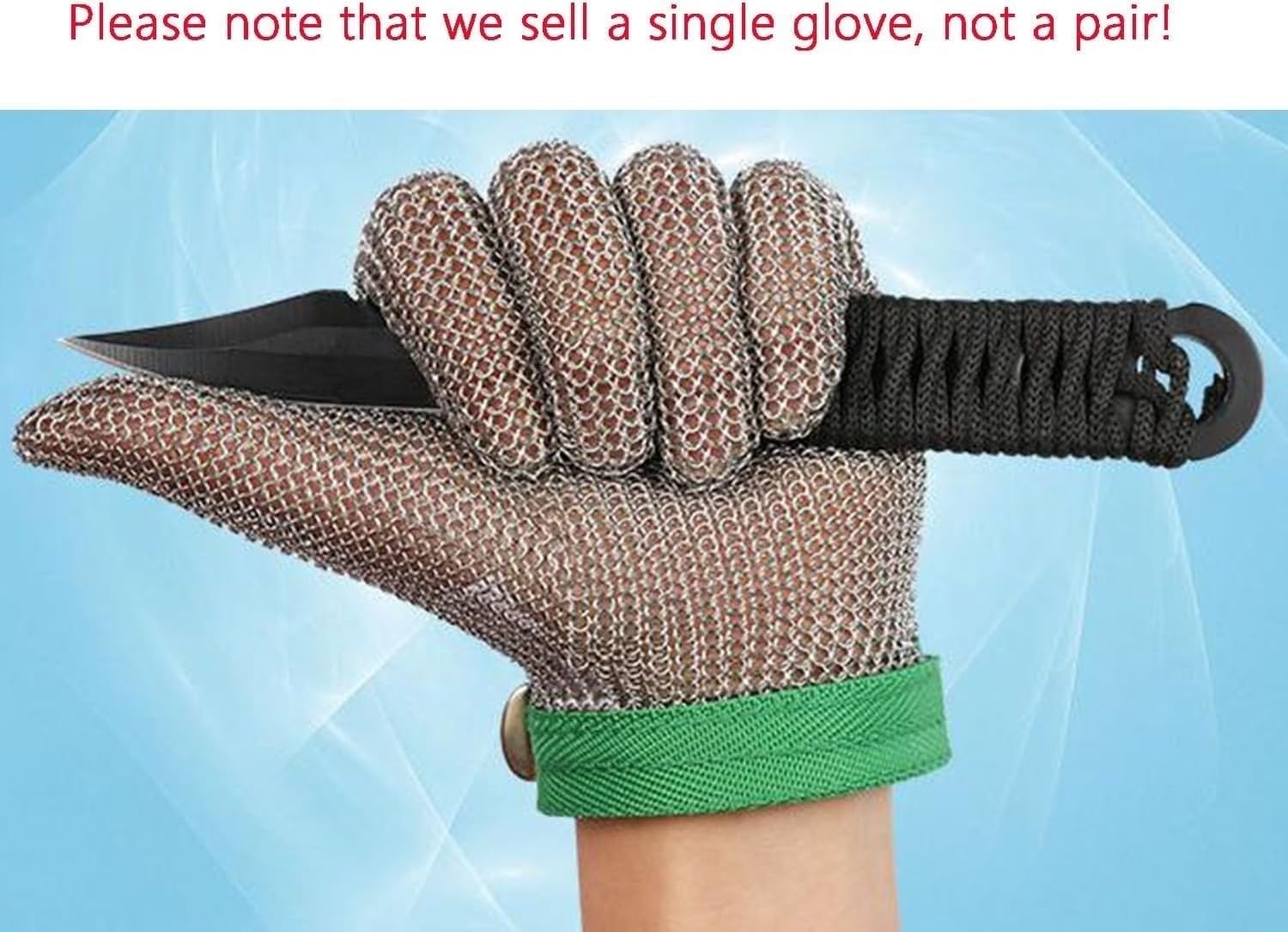 Stainless Steel Chainmail Work Glove, Protective Cut Resistant Glove for Butchers and Chefs, Metal Mesh Safety Glove for Meat Processing, Mandoline Slicing, Seafood Preparation 2 pcs,L