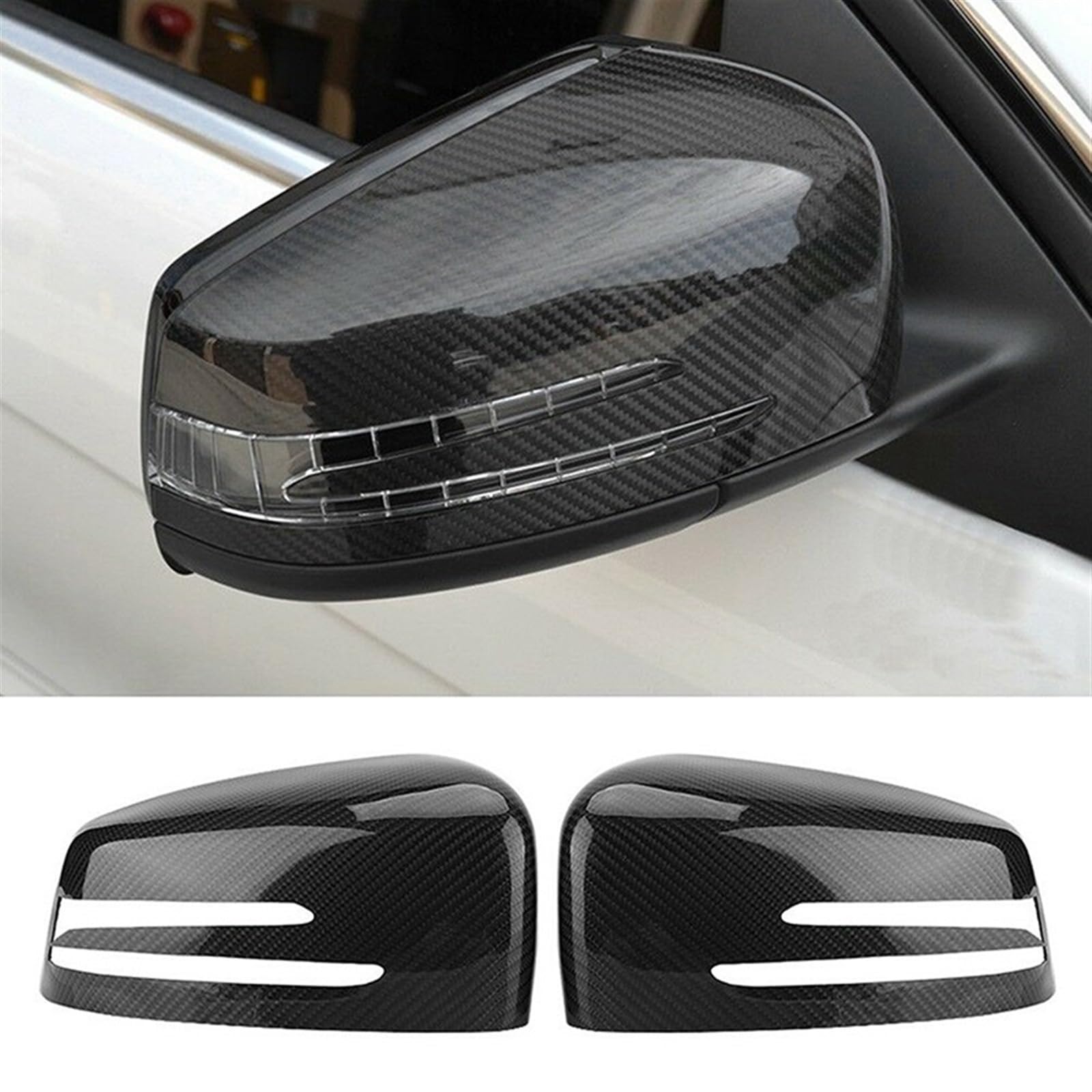 Specchietto retrovisore dell'automobile Per Mercedes Per Benz W204 C207 W212 W221 W164 C218 Accessori per auto Specchietto retrovisore Coperchio specchietto laterale Custodia(2)