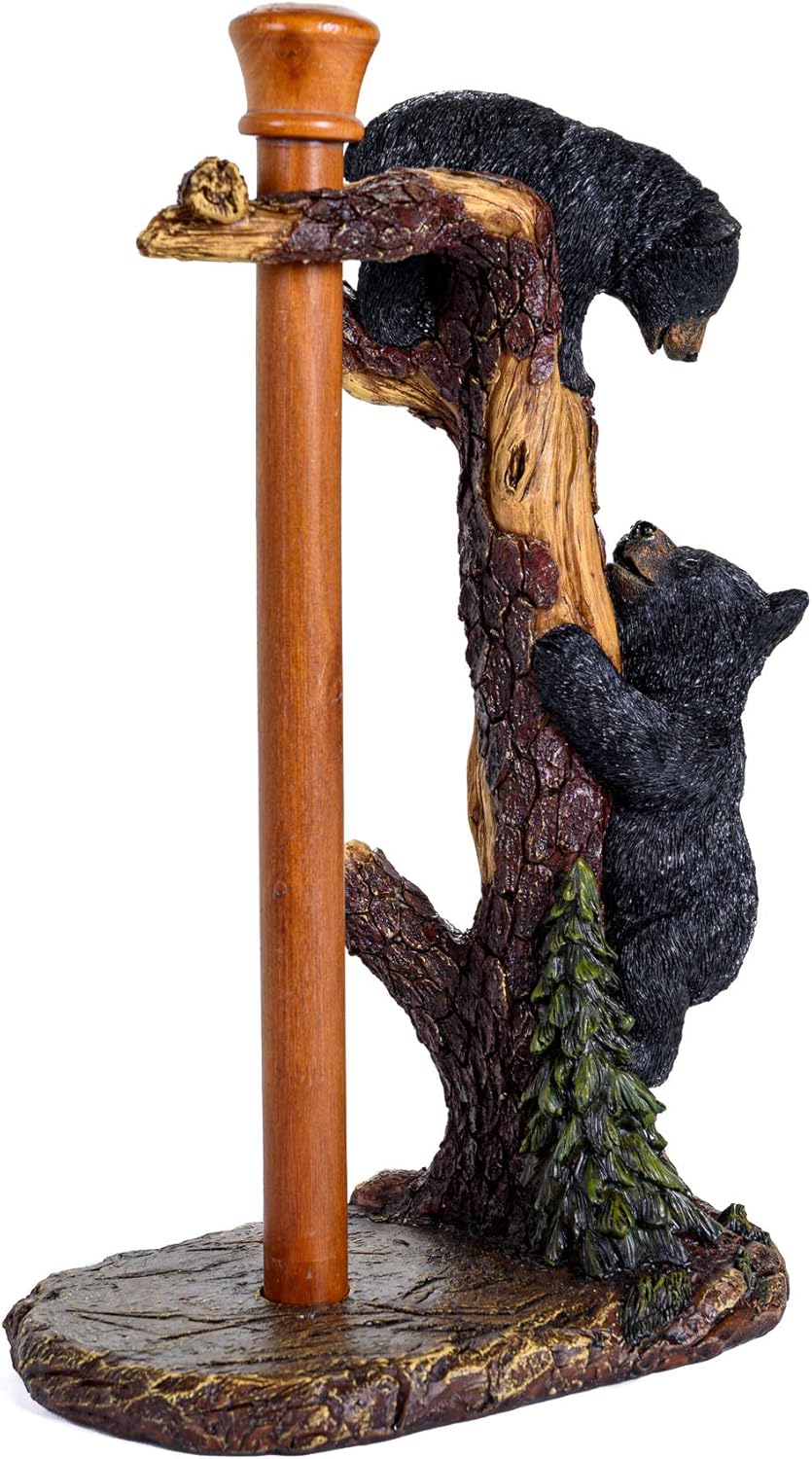 Paper Towel Holder for Kitchen Counter Black Bear Decor for Home Counter Top