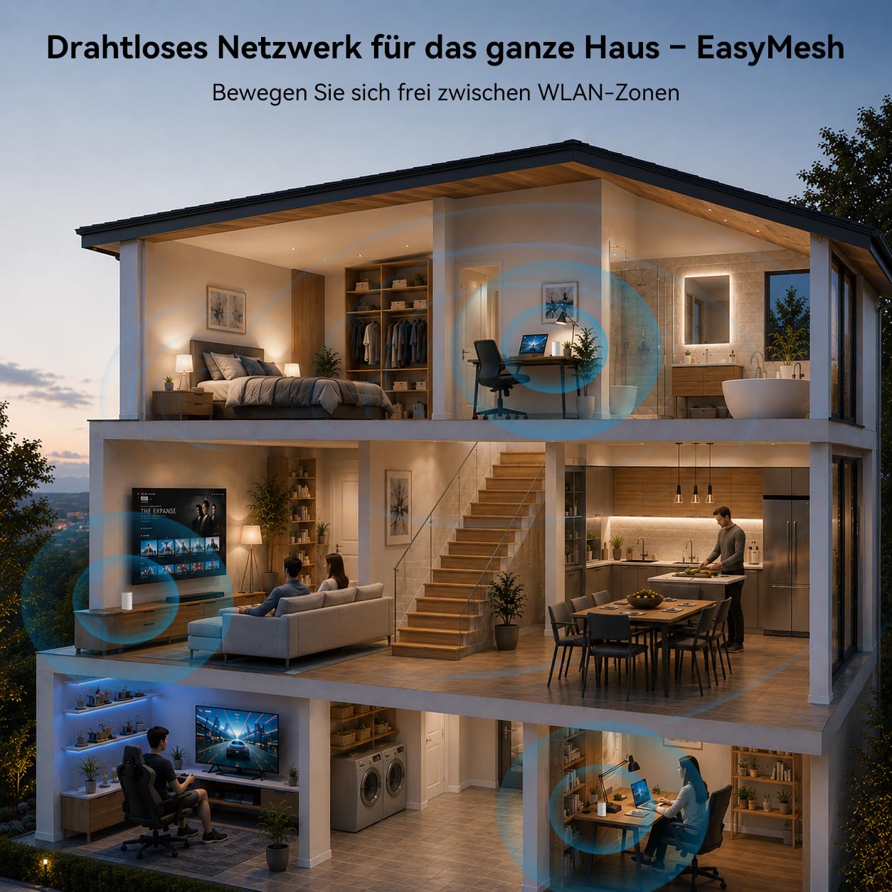ZTE AX3000 Wi-Fi 6 Router Mesh Z1320 Dual Band | Velocità 3000 Mbps, 3 porte Gigabit, Mesh AP per tutta la casa