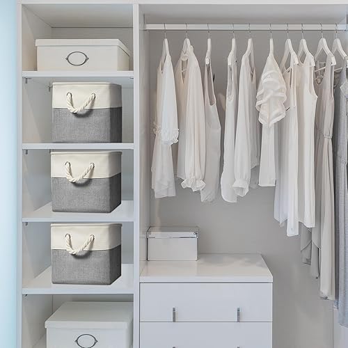 Miniatura 4 de Geiserailie 6 cubos de almacenamiento pequeños plegables con asas de transporte resistentes, multiusos, organizador para el hogar (multicolor, 11 x