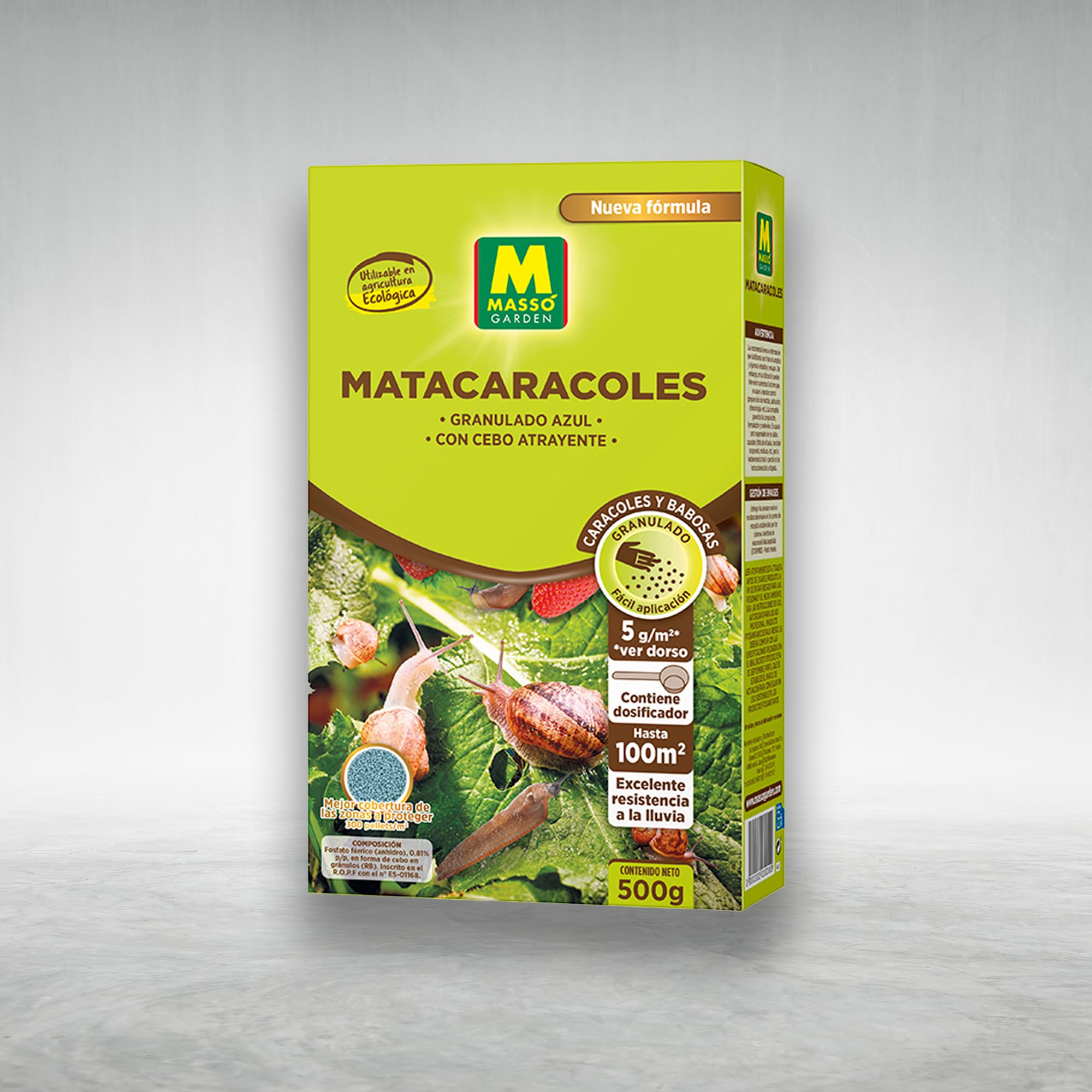 Cebo Granulado Matacaracoles para Eliminar Caracoles y Babosas de 500 G ECOLÓGICO para 100 m2 | Excelente Resistencia a la Lluvia | Granulado Azul con Cebo Atrayente | Nexum Market