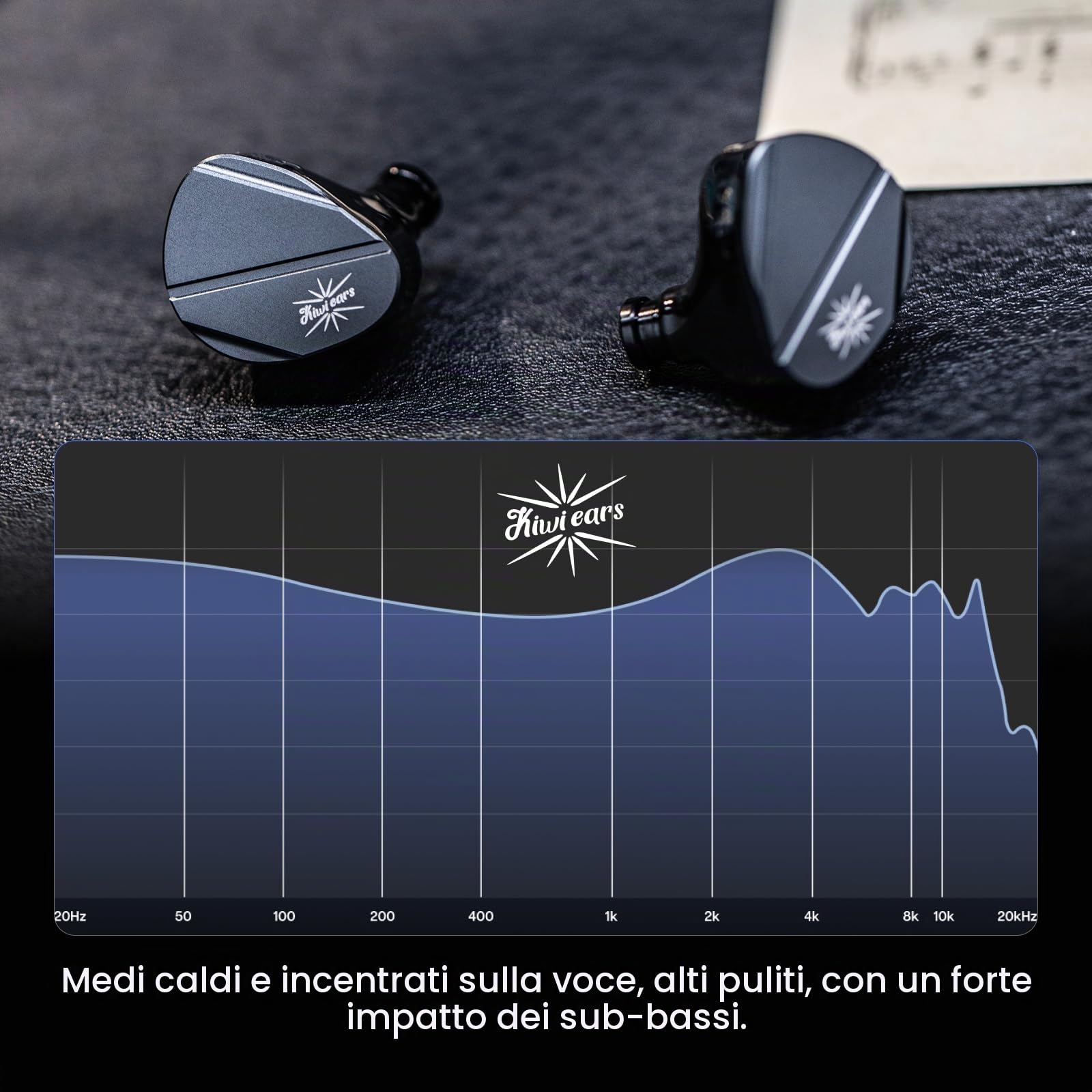 Linsoul Kiwi Ears Canta In-Ear Monitor, cuffie ibride 1DD+2Planar, cuffie da gioco, IEM con cavo HiFi, con cavo IEM staccabile per musicisti audiofili