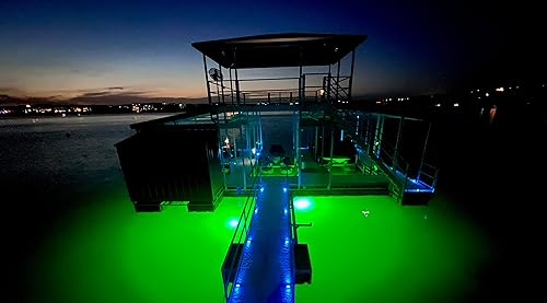 Miniatura 5 de Green Blob Outdoors Nueva luz de pesca LED subacuática 15000 lúmenes 12 V batería alimentado con pinzas de cocodrilo luz de pescado atracción Snook