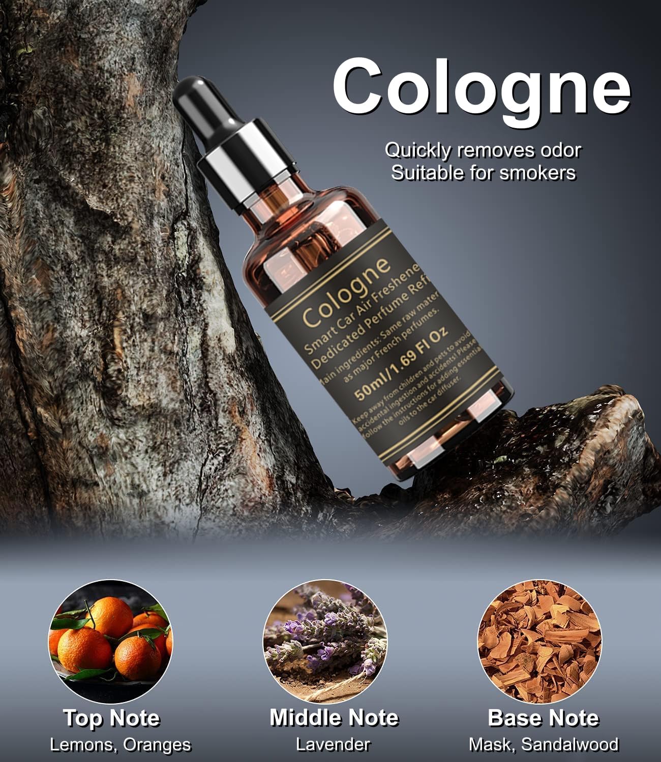 Car Air Freshener-G13 Dedicated Perfume Refill, 50ml Cologne with 2 cotton wicks, Can be Used for 3~6 Months,Car Scents Air Freshener,Strong Car Perfume Air Freshener with Odour Eliminating Technology