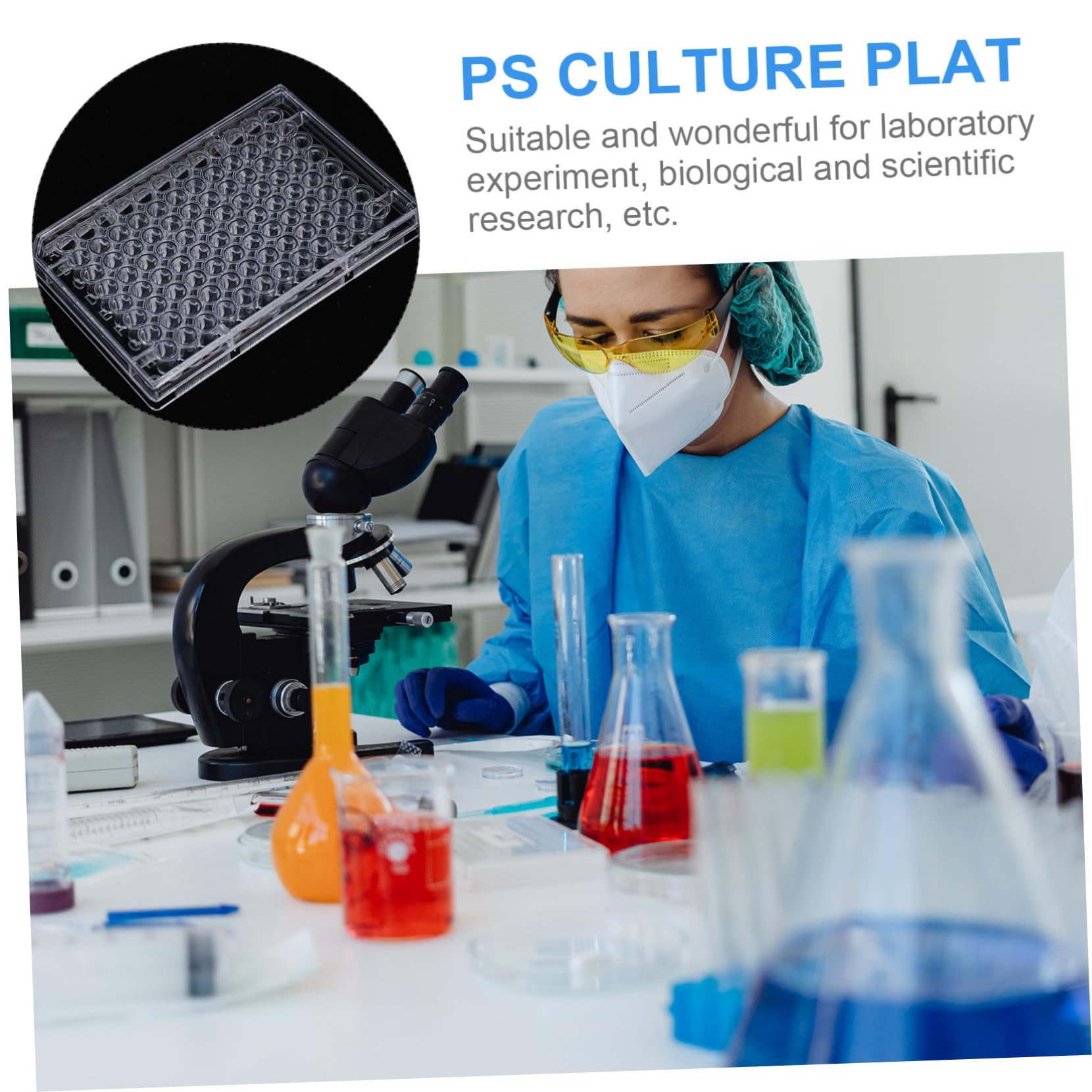 Mobestech Lot De 3 Plaques De Culture Cellulaire À 96 Trous Résistantes À La Chaleur Pour La Recherche Scientifique En Laboratoire
