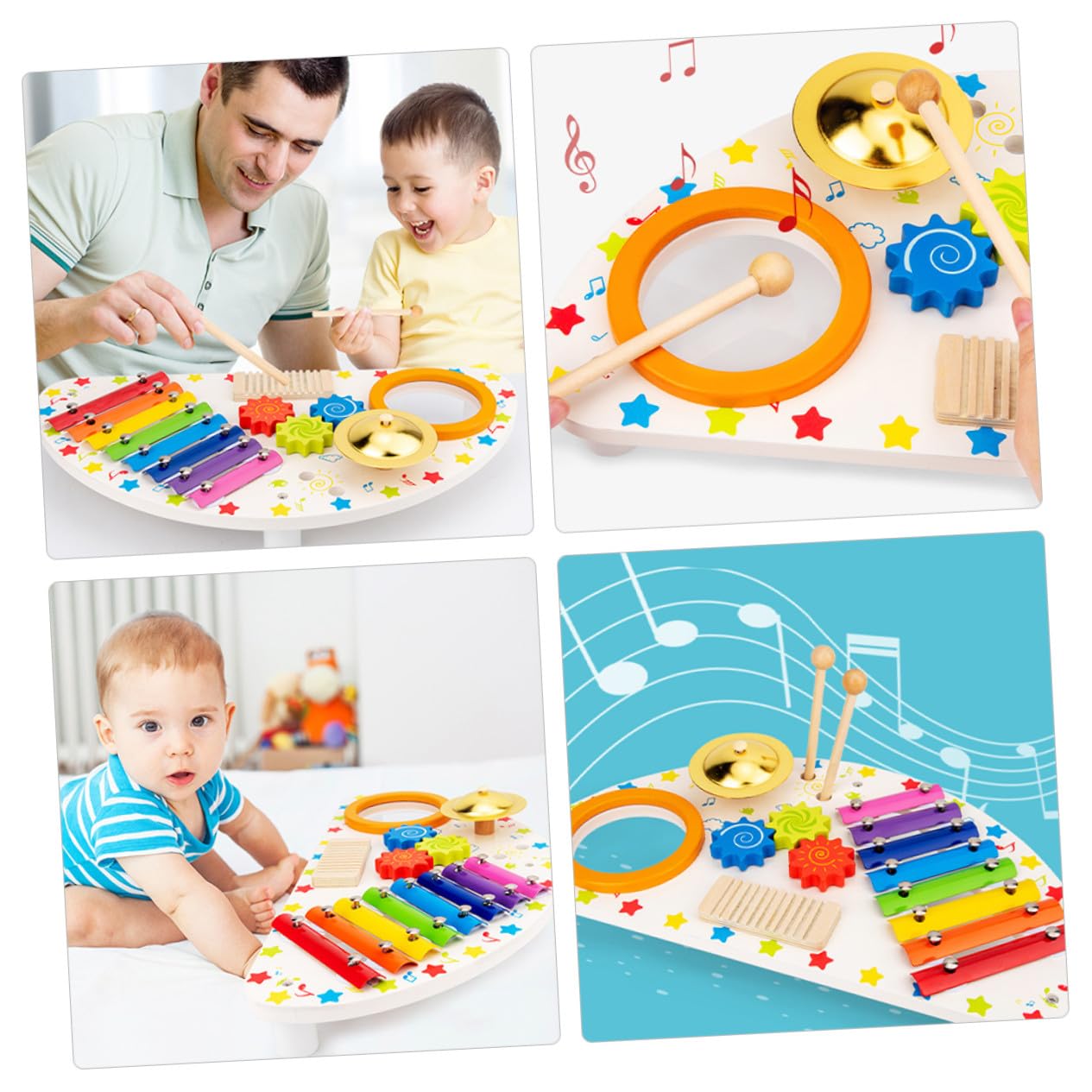 SUPVOX Strumenti Musicali per Ragazzo Ragazza Ragazza Giocattolo Musicale in Legno Strumenti Percussione Xilofono Giocattolo Educativo per Ragazzo Piccoli